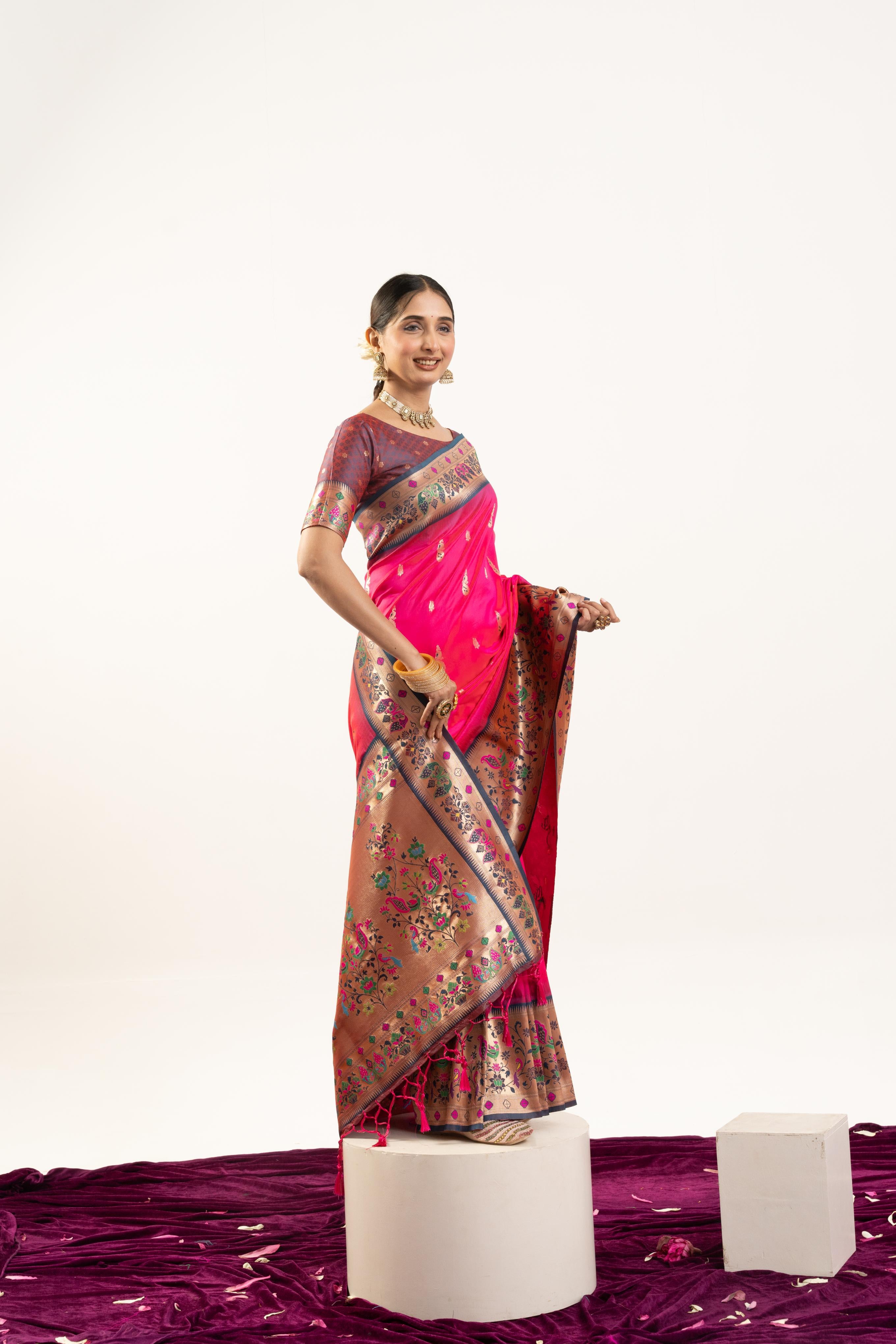 Rani Banarasi Silk Paithani Saree