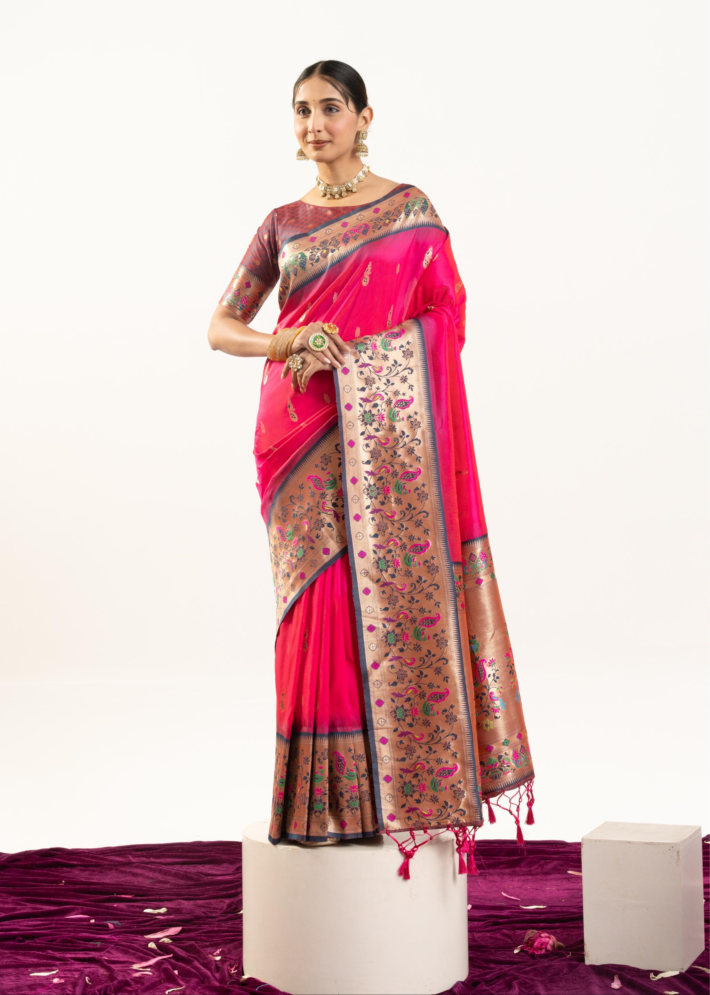 Rani Banarasi Silk Paithani Saree