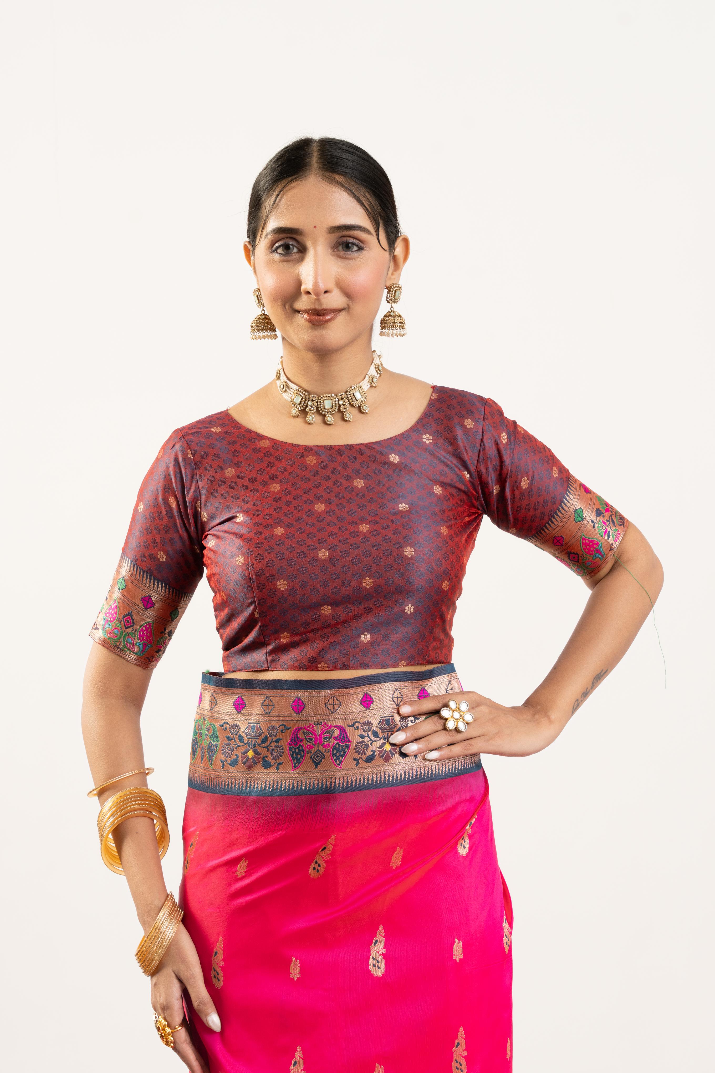 Rani Banarasi Silk Paithani Saree