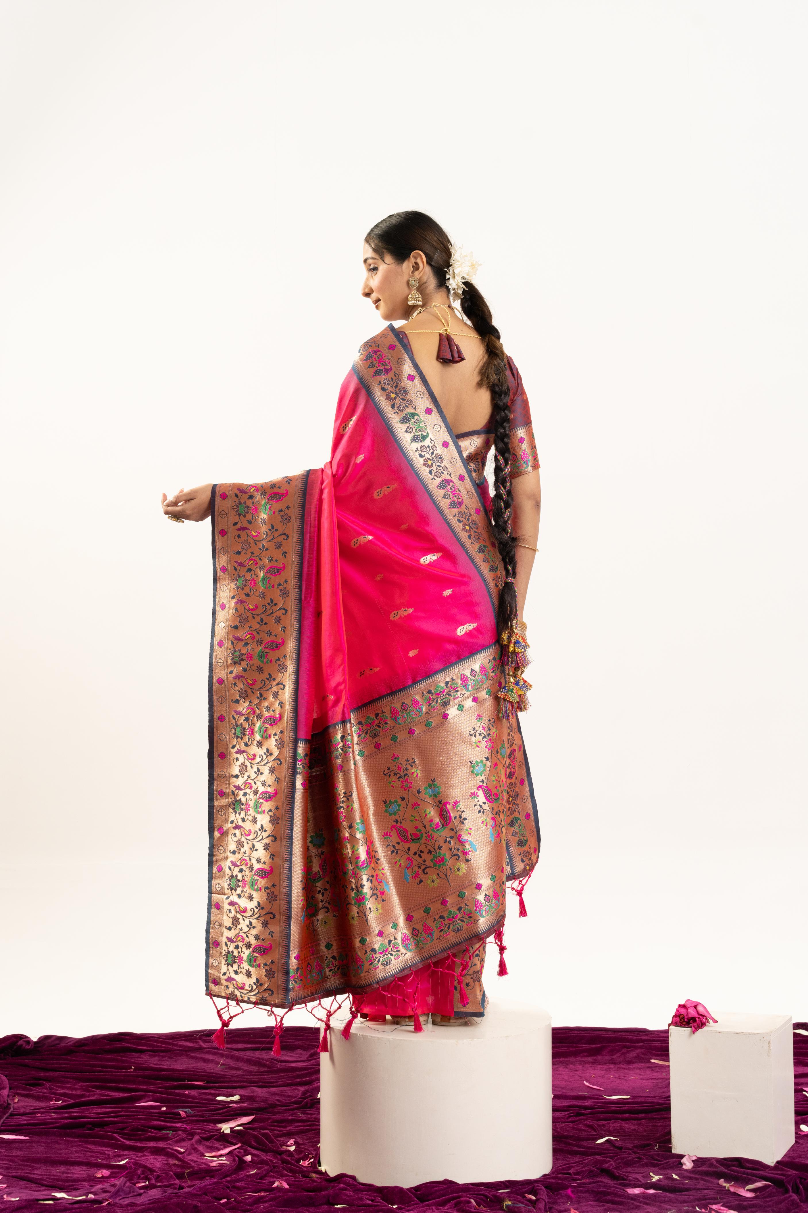 Rani Banarasi Silk Paithani Saree