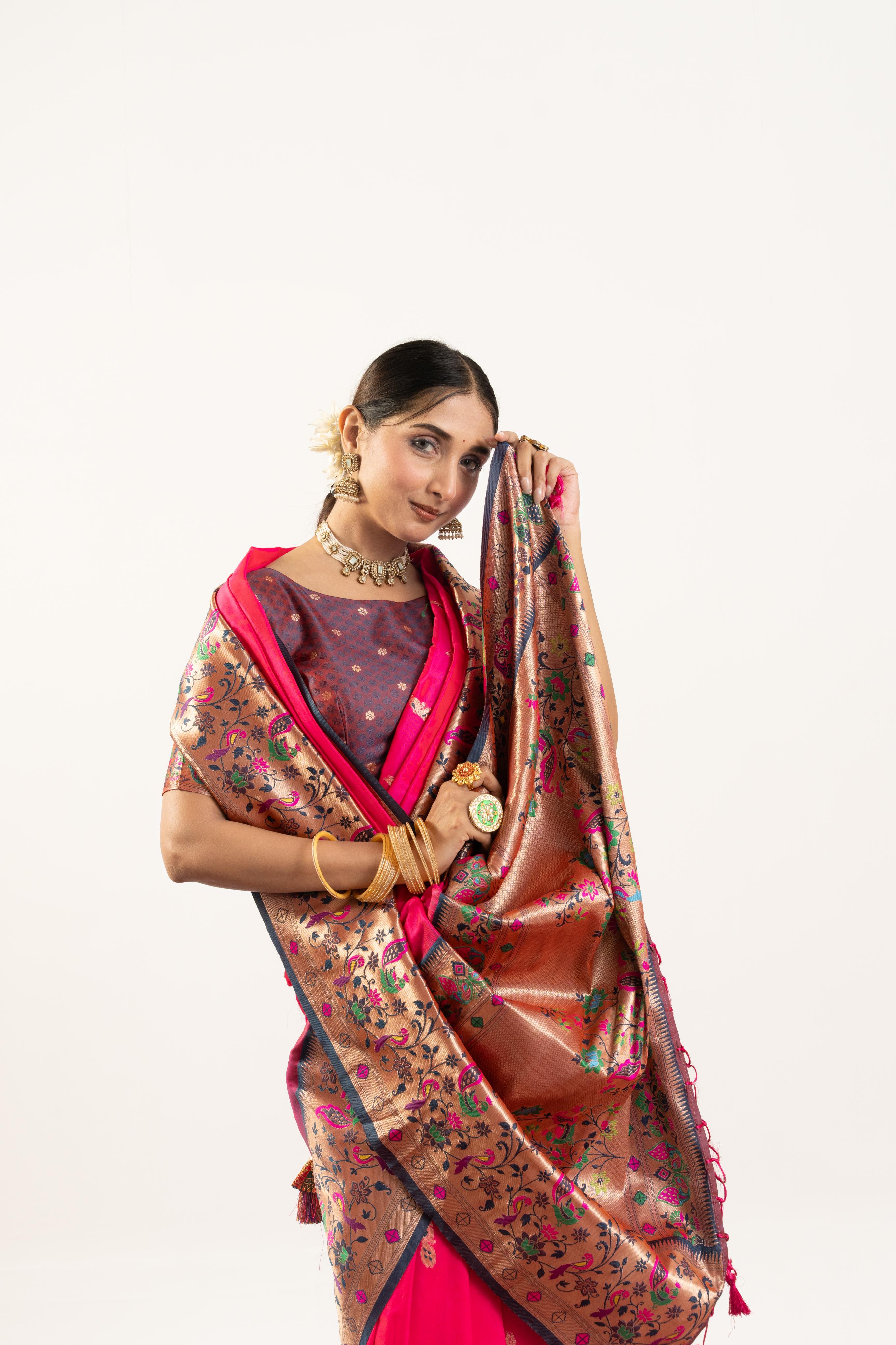 Rani Banarasi Silk Paithani Saree