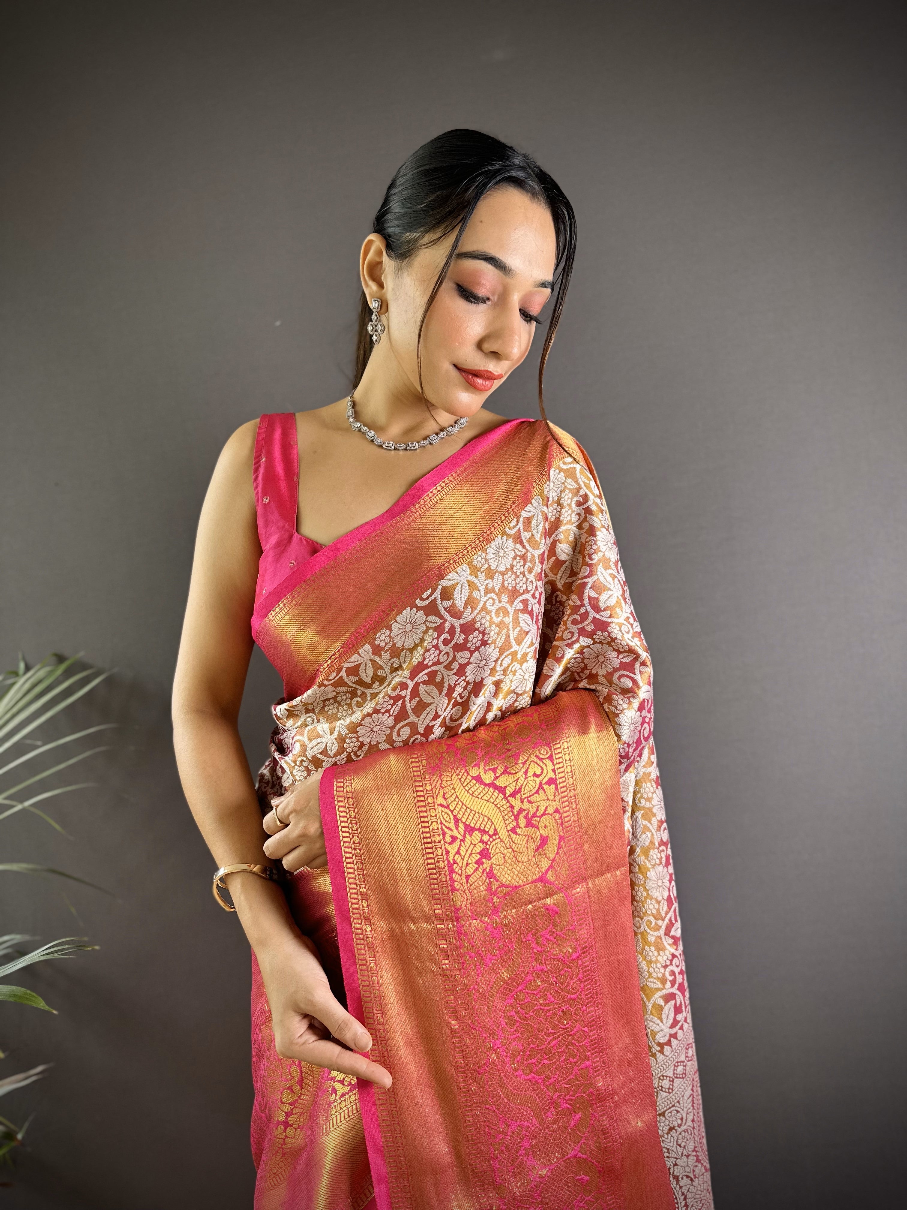 Rani Kanjivaram Tissue Silk Saree