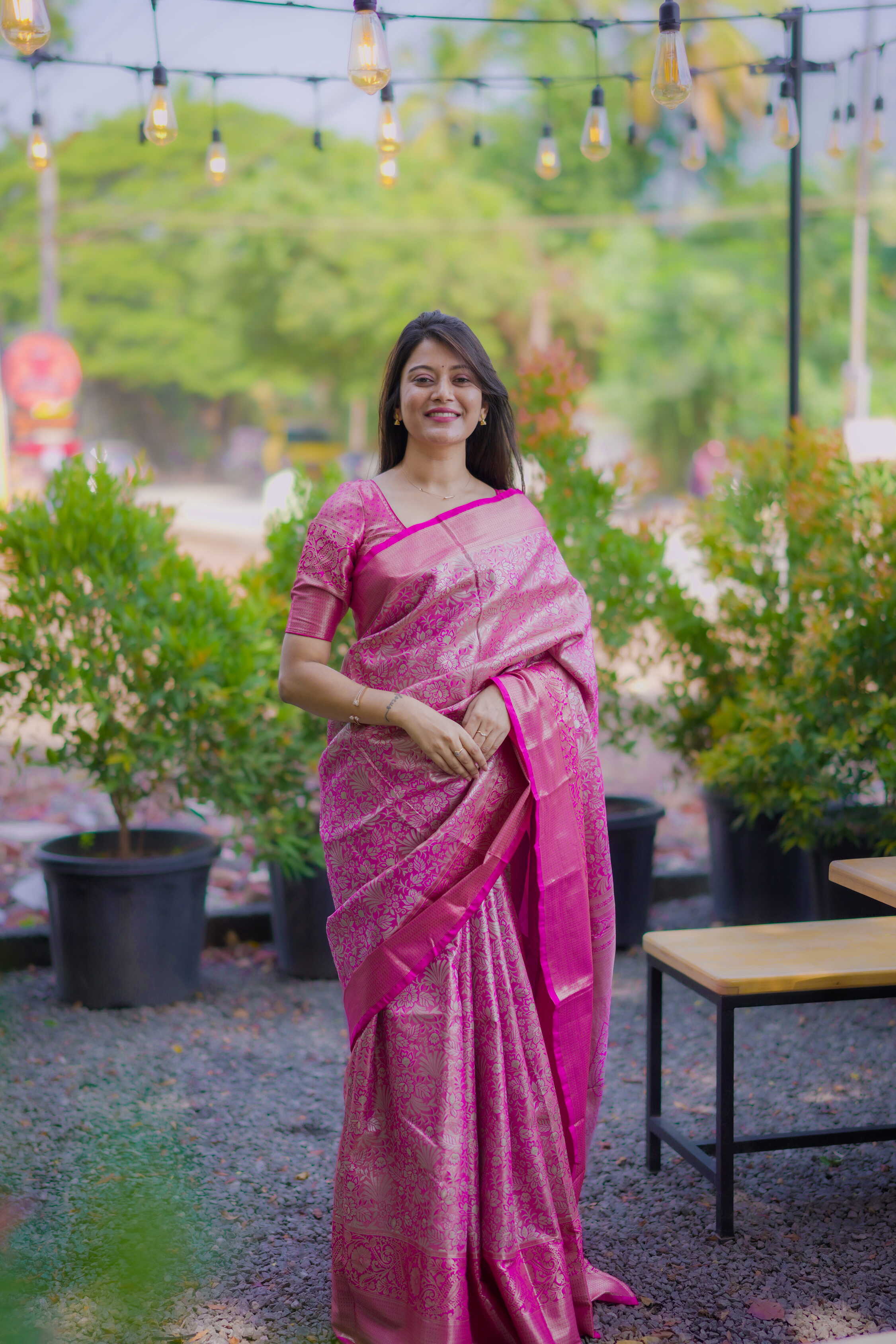 Rani Pink Bridal Kanchipuram Silk Saree