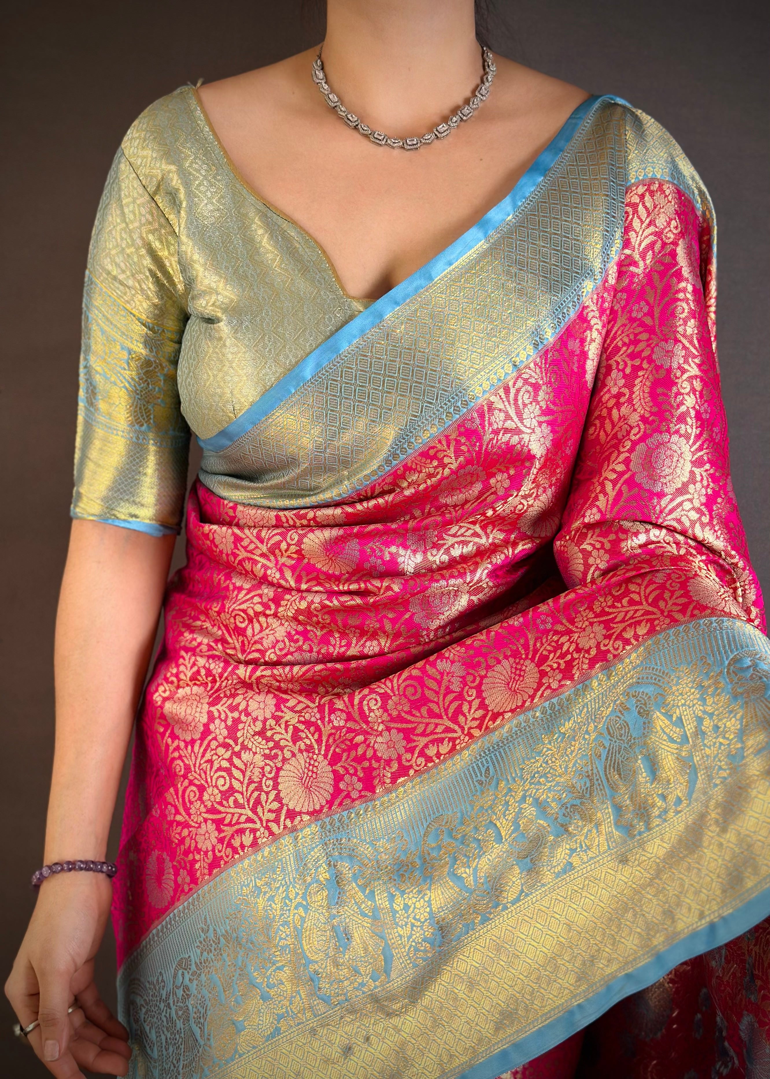 Rani Pink Lightweight Kanchipuram Saree