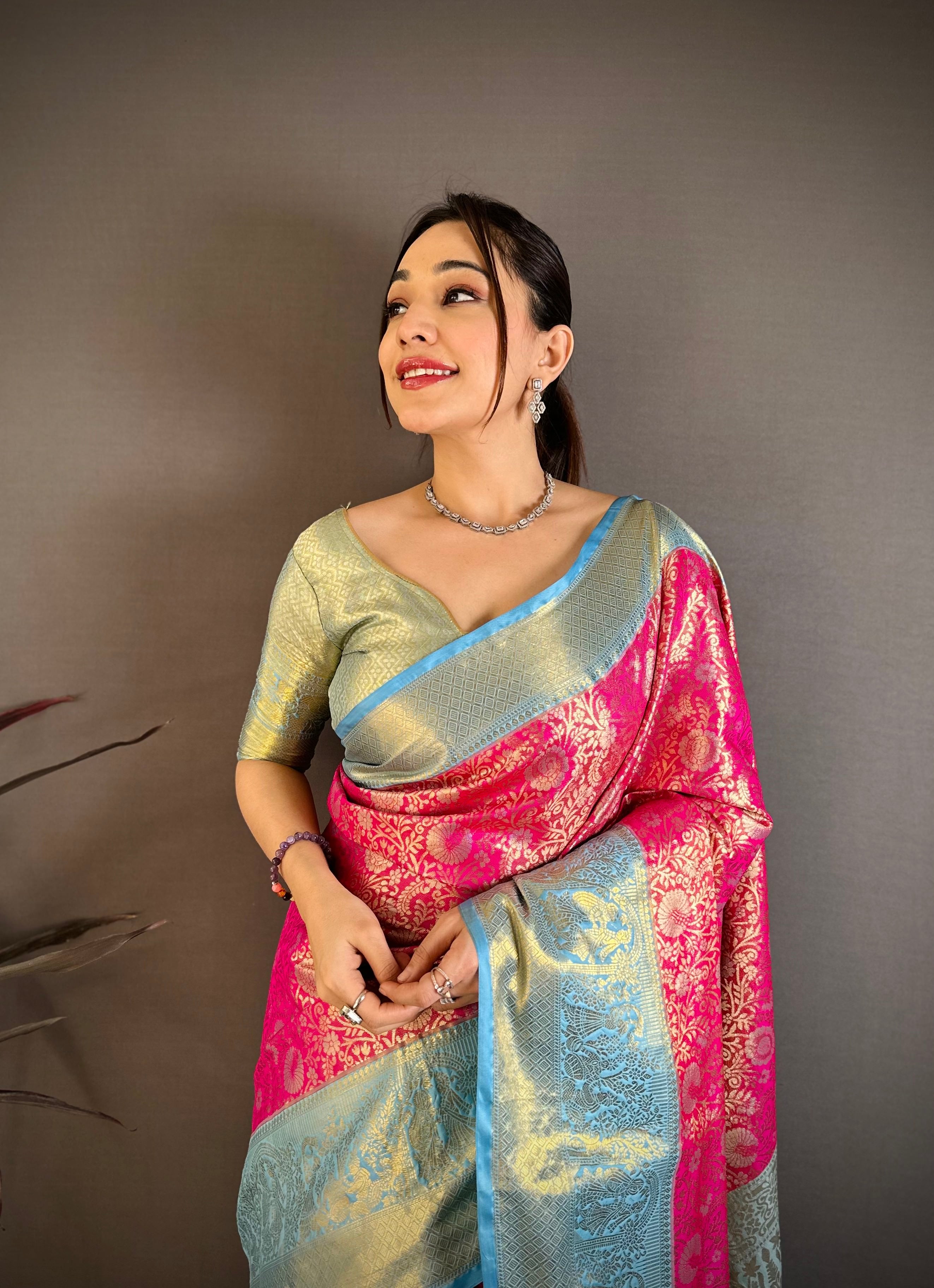 Rani Pink Lightweight Kanchipuram Saree