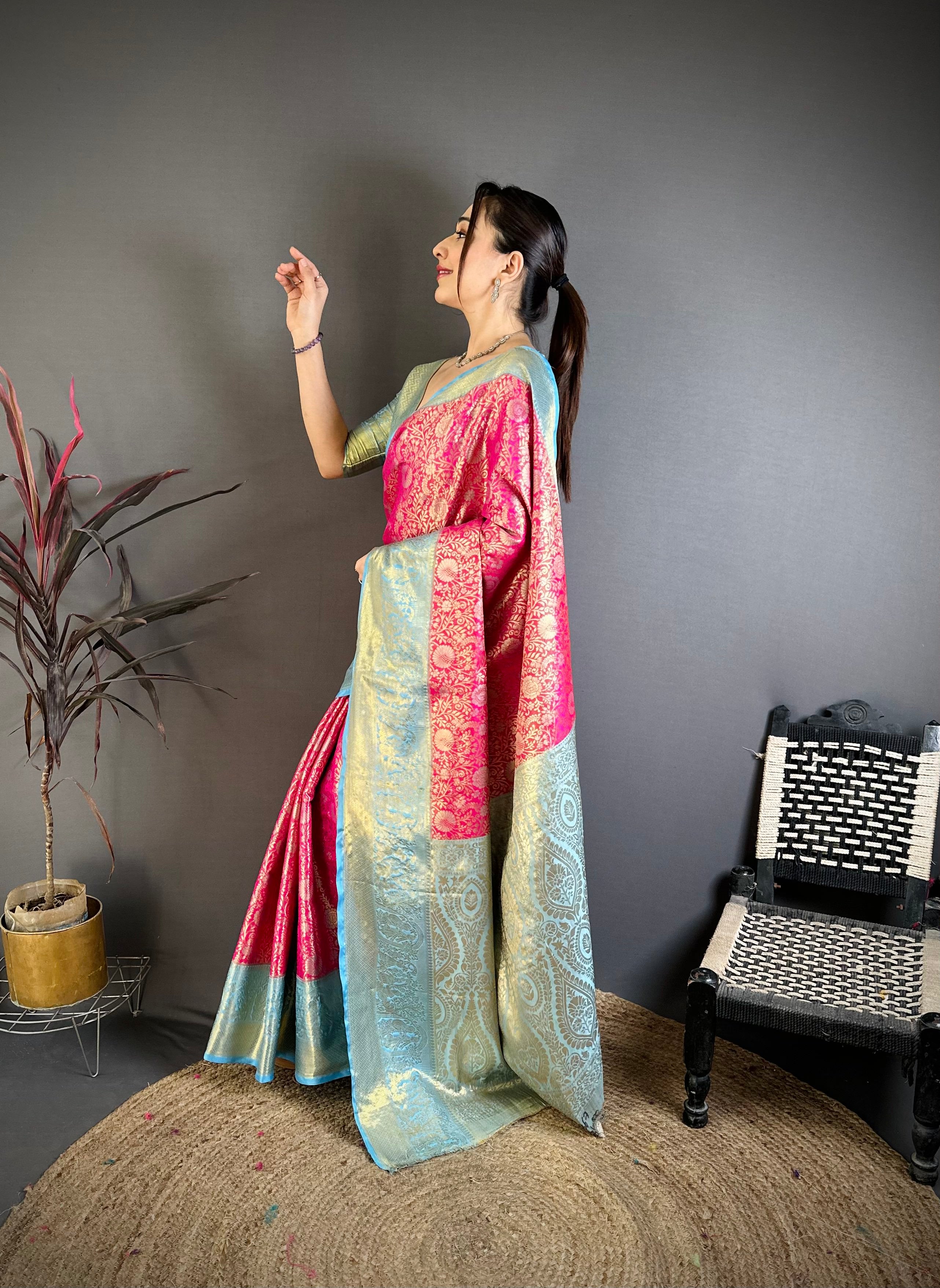 Rani Pink Lightweight Kanchipuram Saree