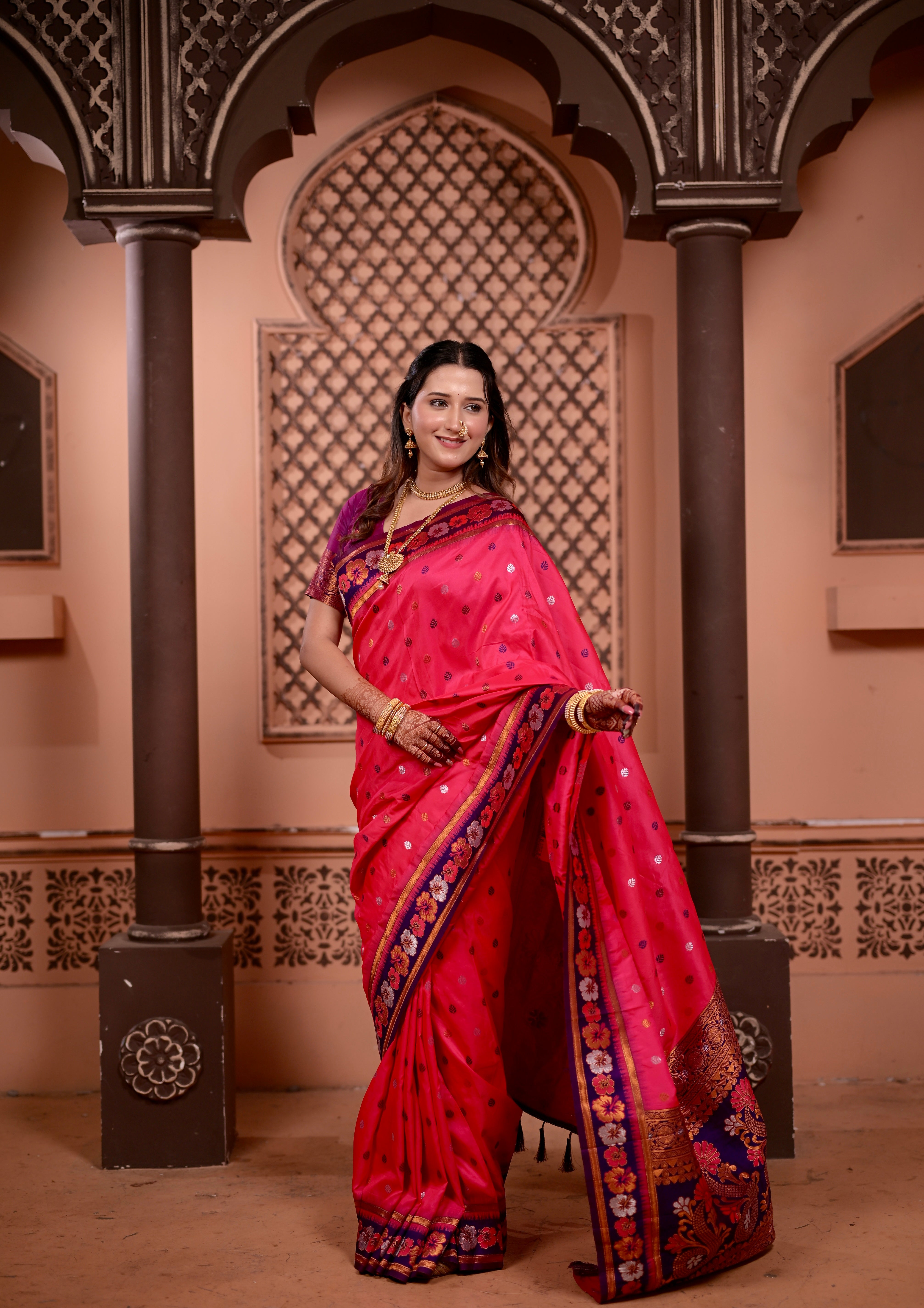 Rani Pink Traditional Soft Silk Saree