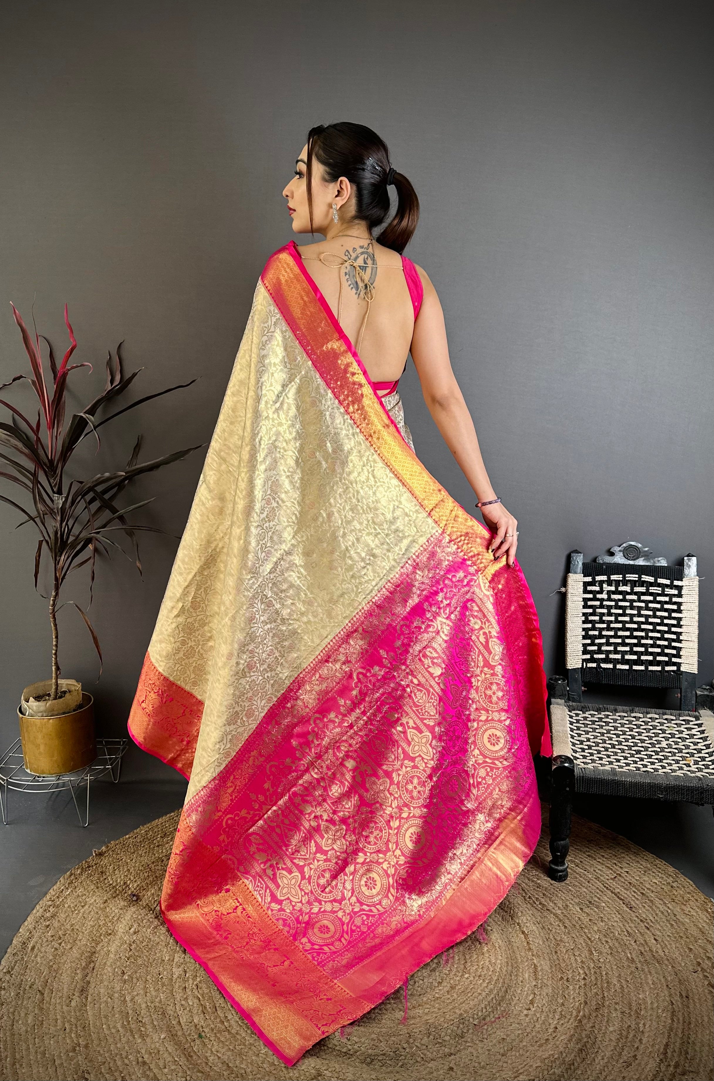 Rani Pink Wedding Wear Kanchipuram Silk Saree