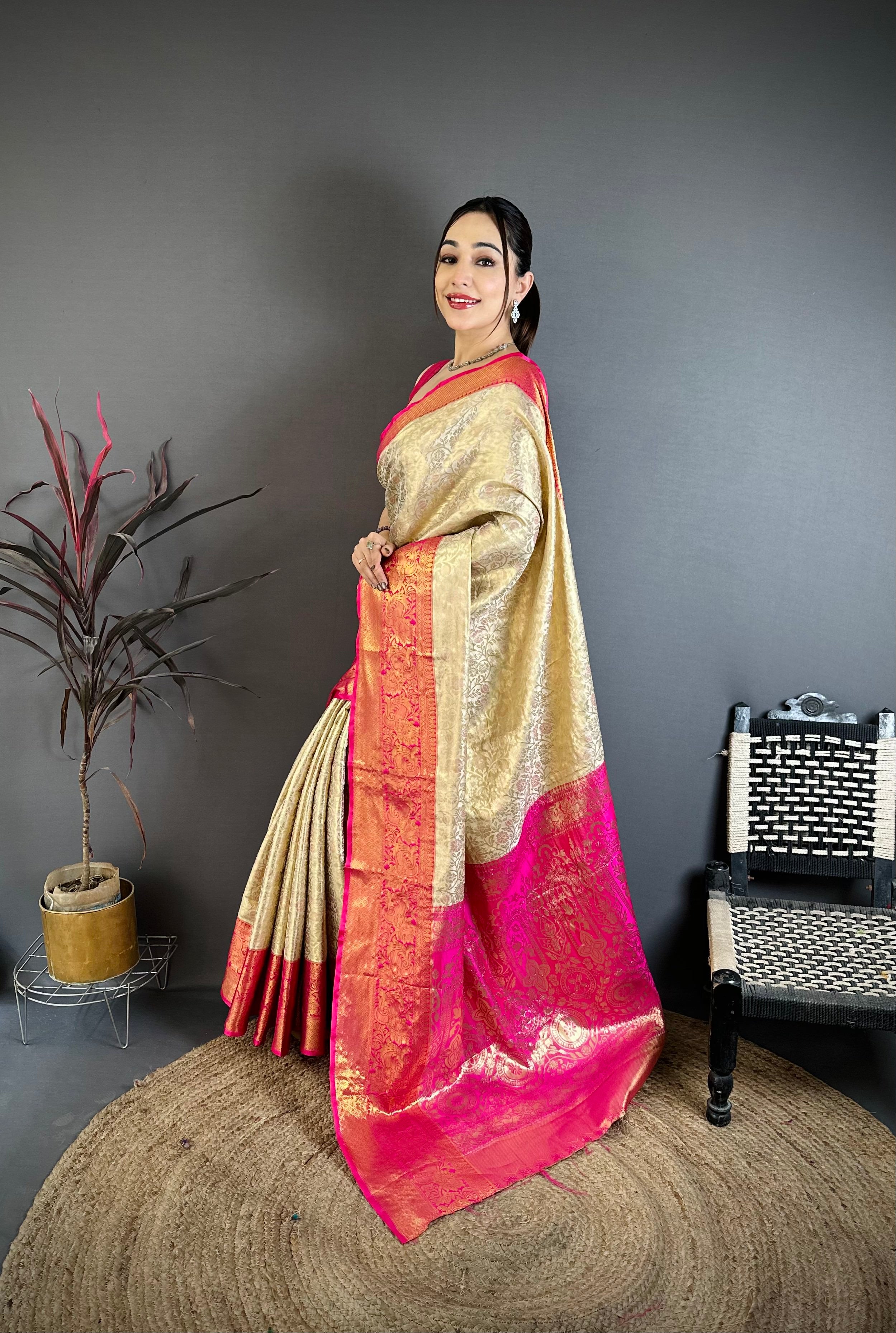 Rani Pink Wedding Wear Kanchipuram Silk Saree
