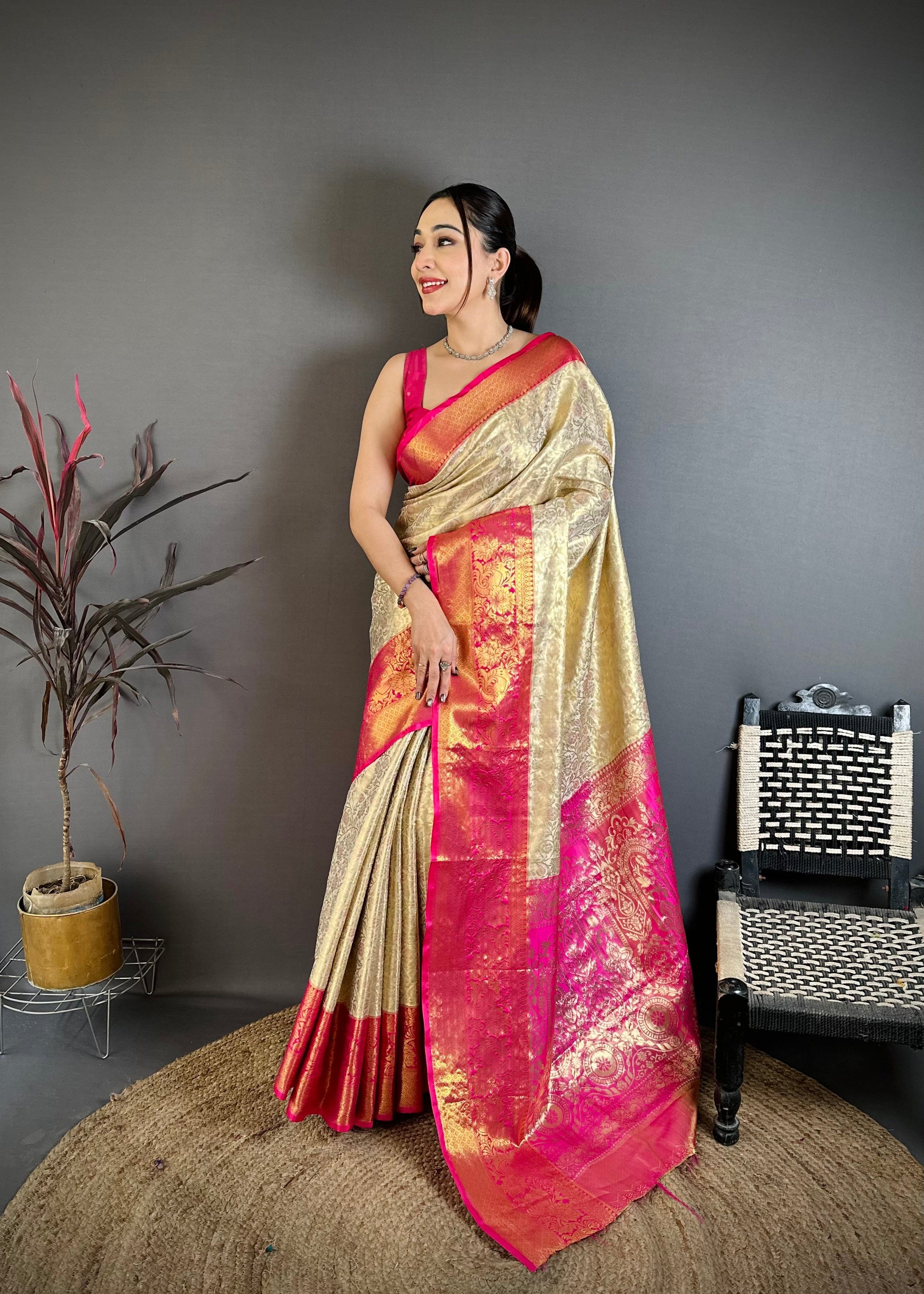 Rani Pink Wedding Wear Kanchipuram Silk Saree