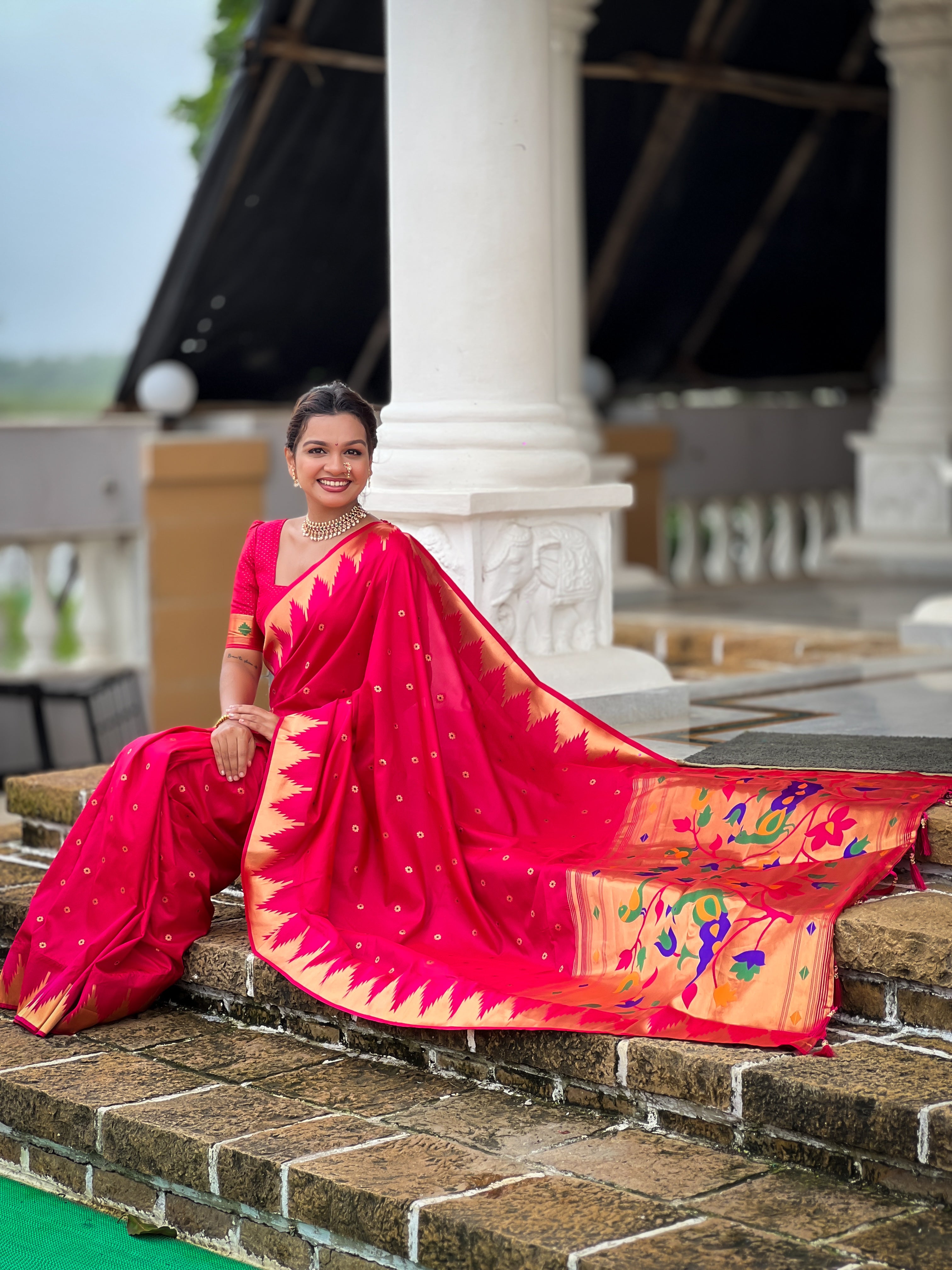 Rani Pink Wedding Wear Soft Paithani Silk Saree