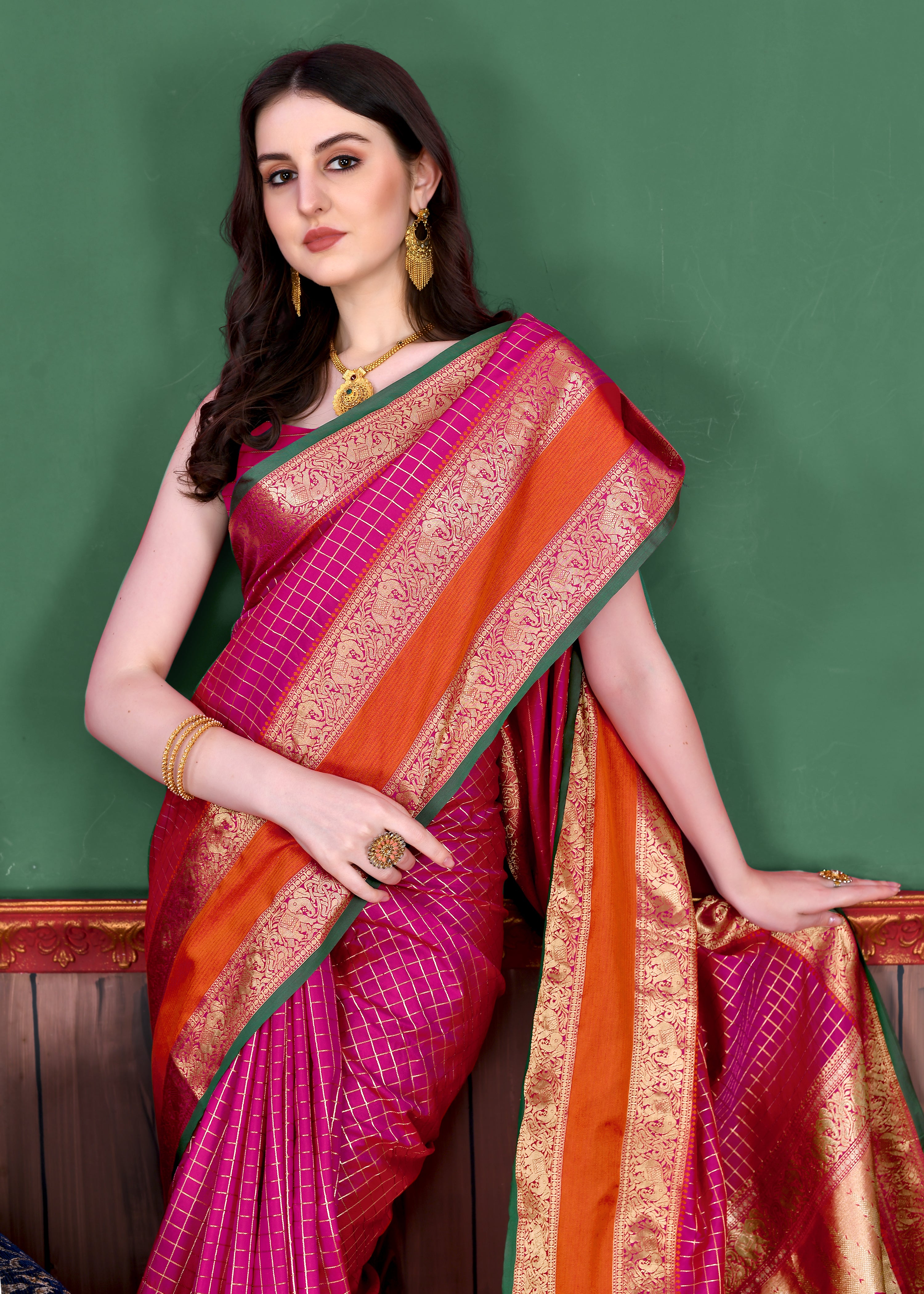 Rani Pink Wedding Wear Soft Silk Saree