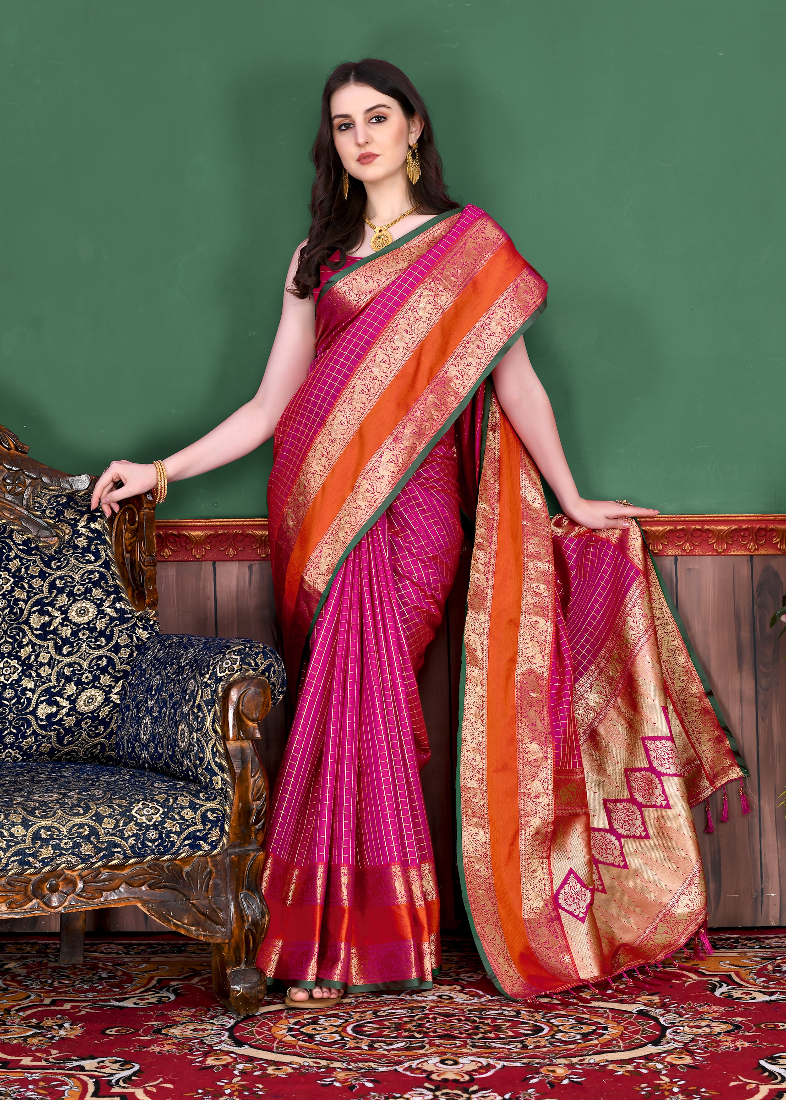 Rani Pink Wedding Wear Soft Silk Saree