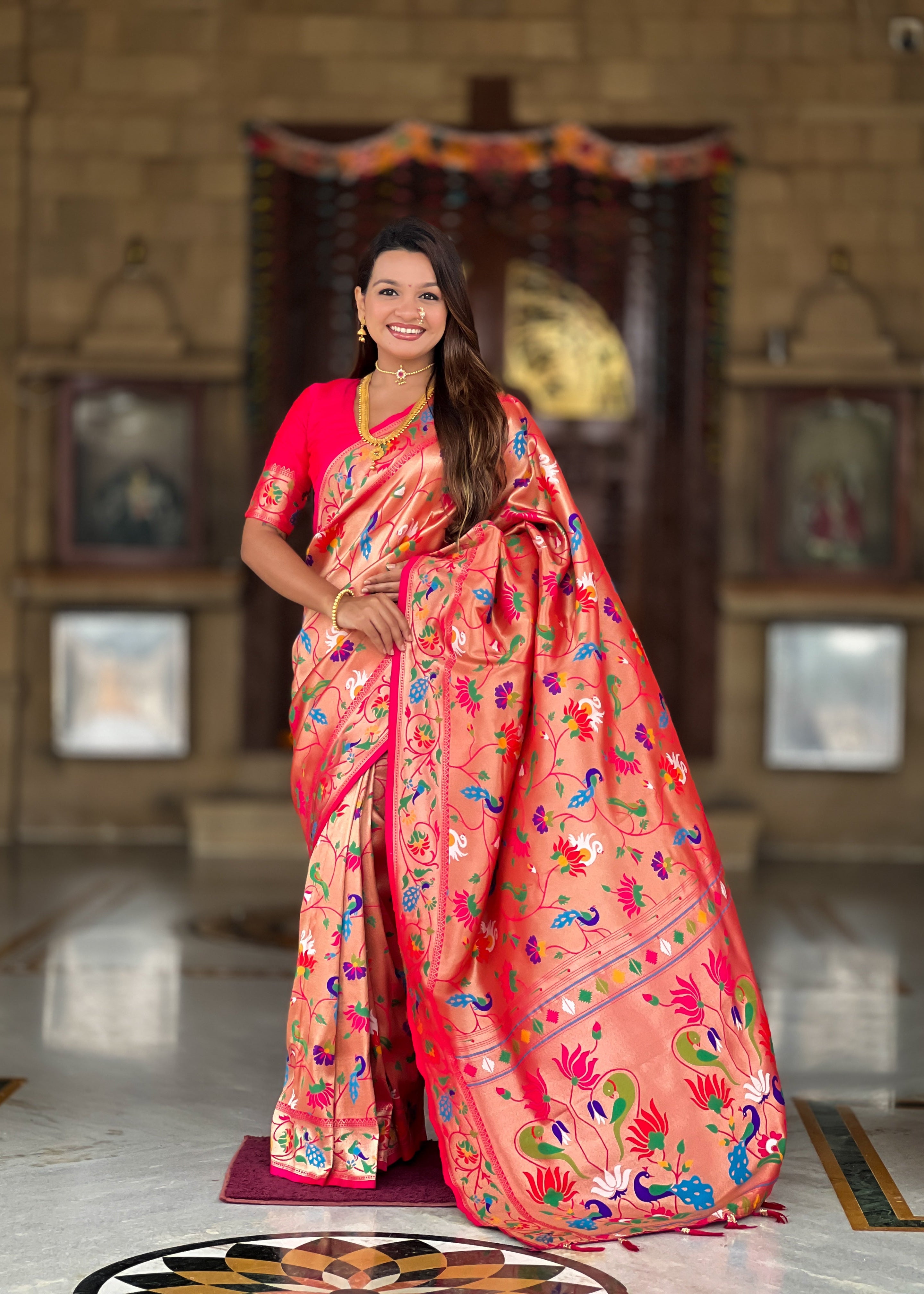 Rani Soft Kanjivaram Paithani Silk Saree