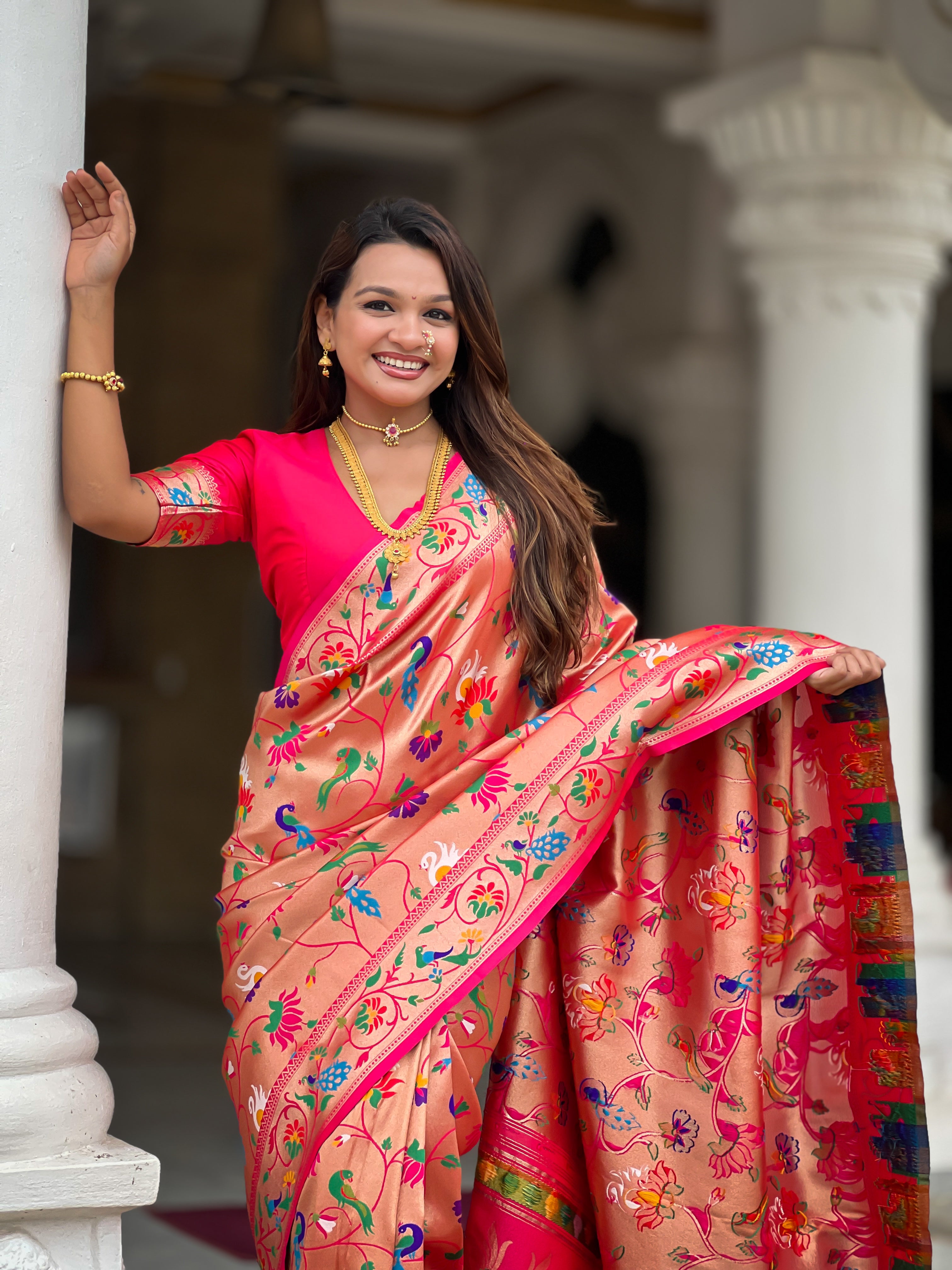 Rani Soft Kanjivaram Paithani Silk Saree