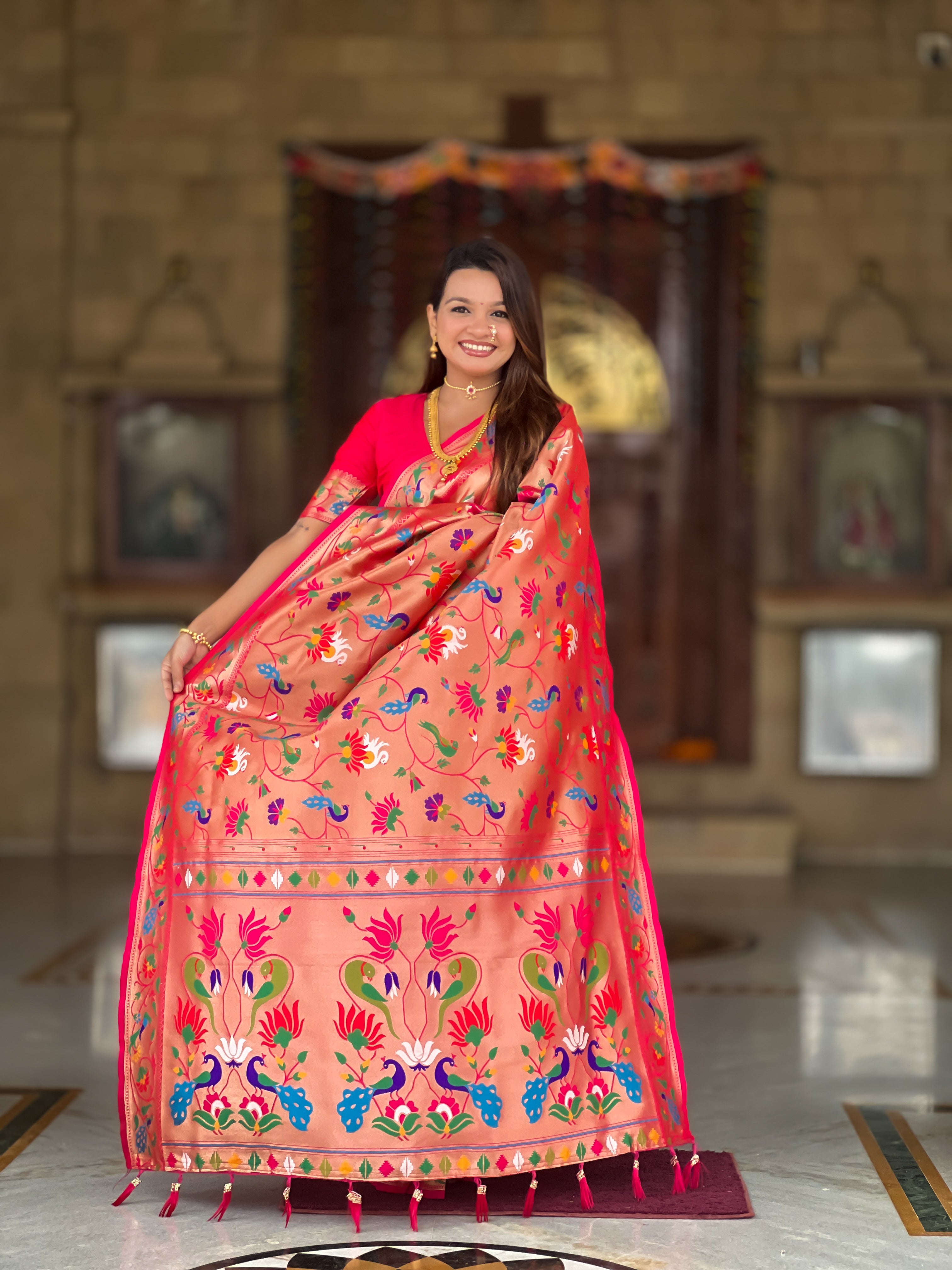 Rani Soft Kanjivaram Paithani Silk Saree