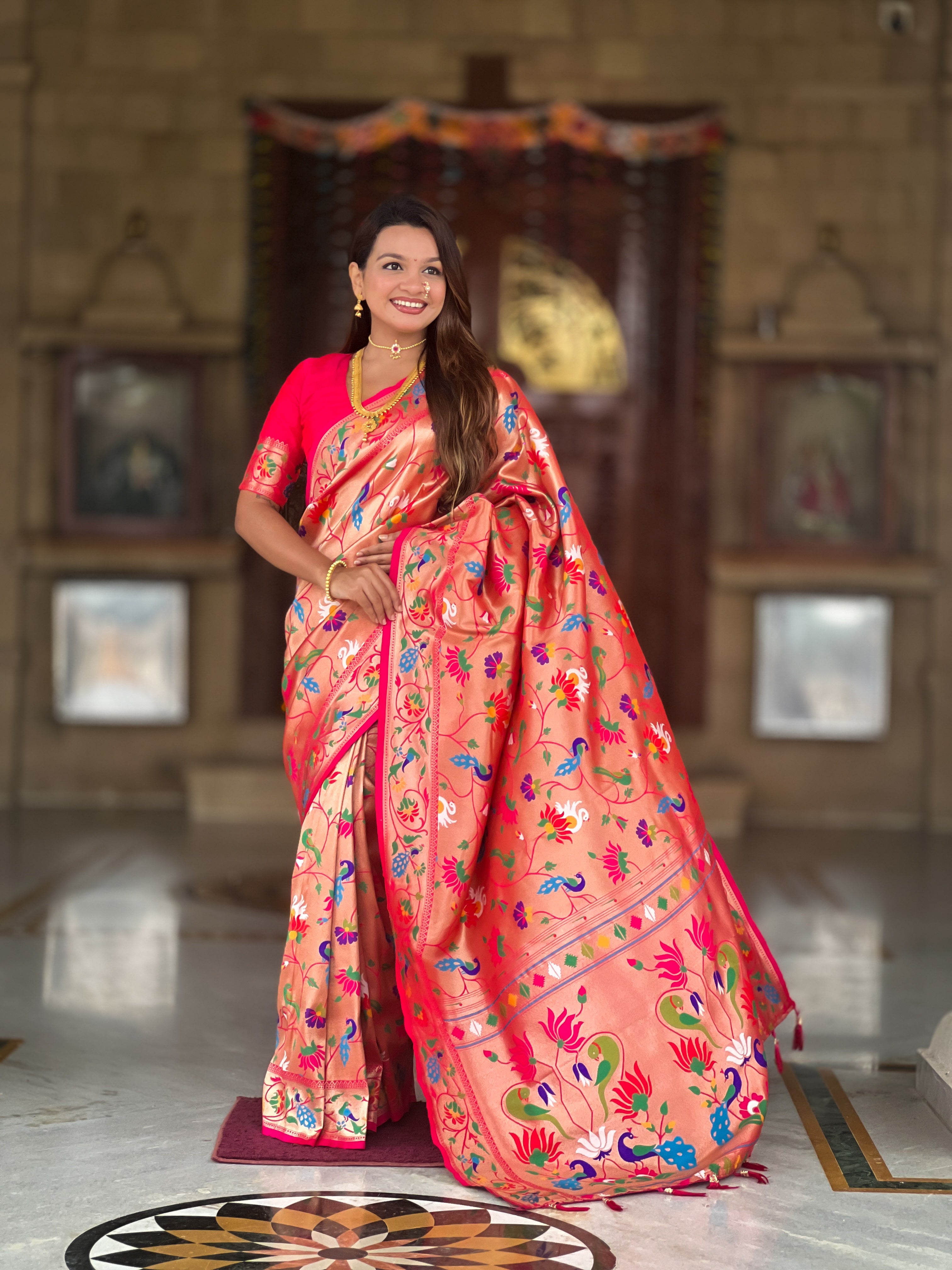 Rani Soft Kanjivaram Paithani Silk Saree