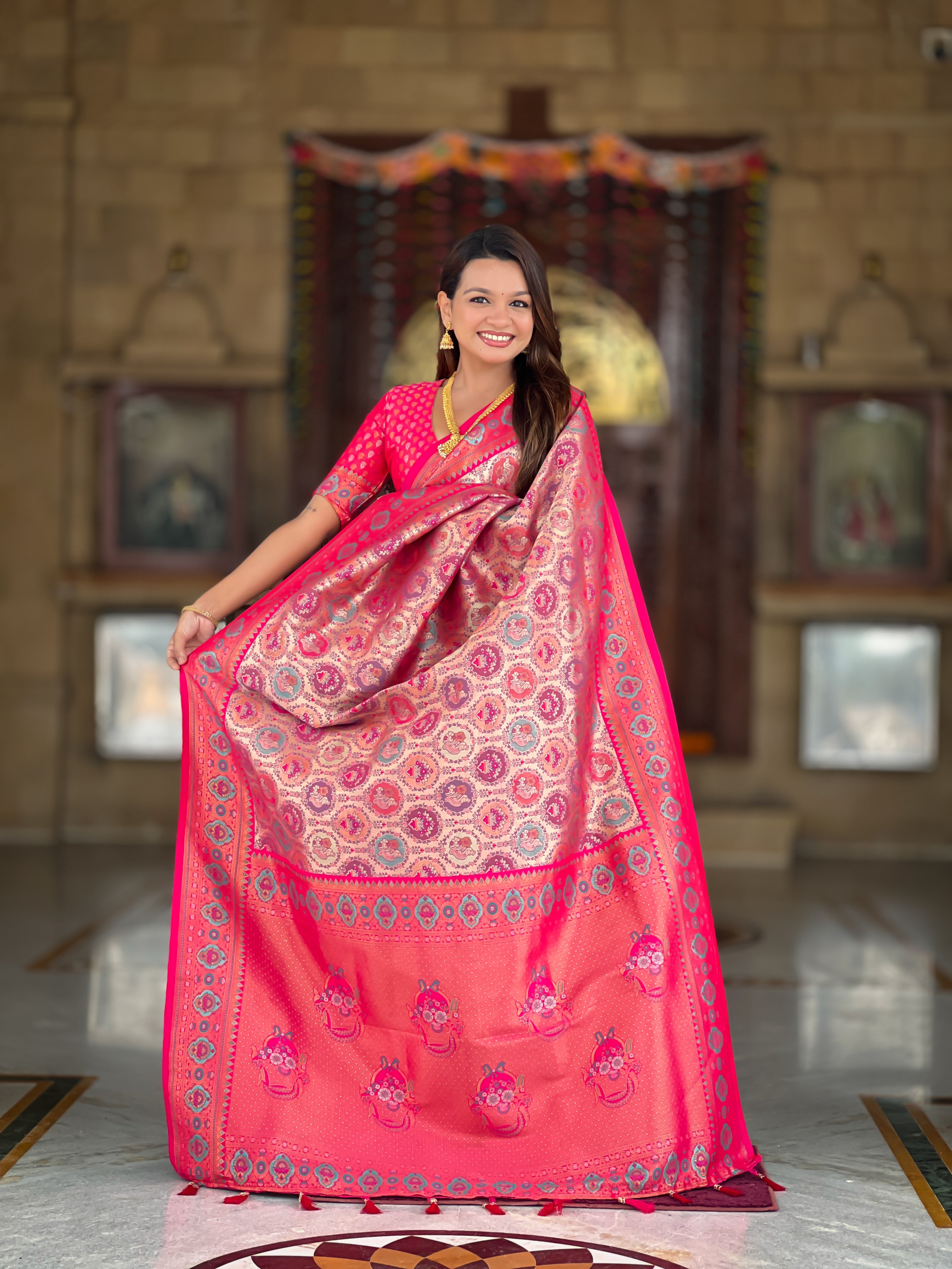 Rani Soft Kanjivaram Paithani Silk Saree