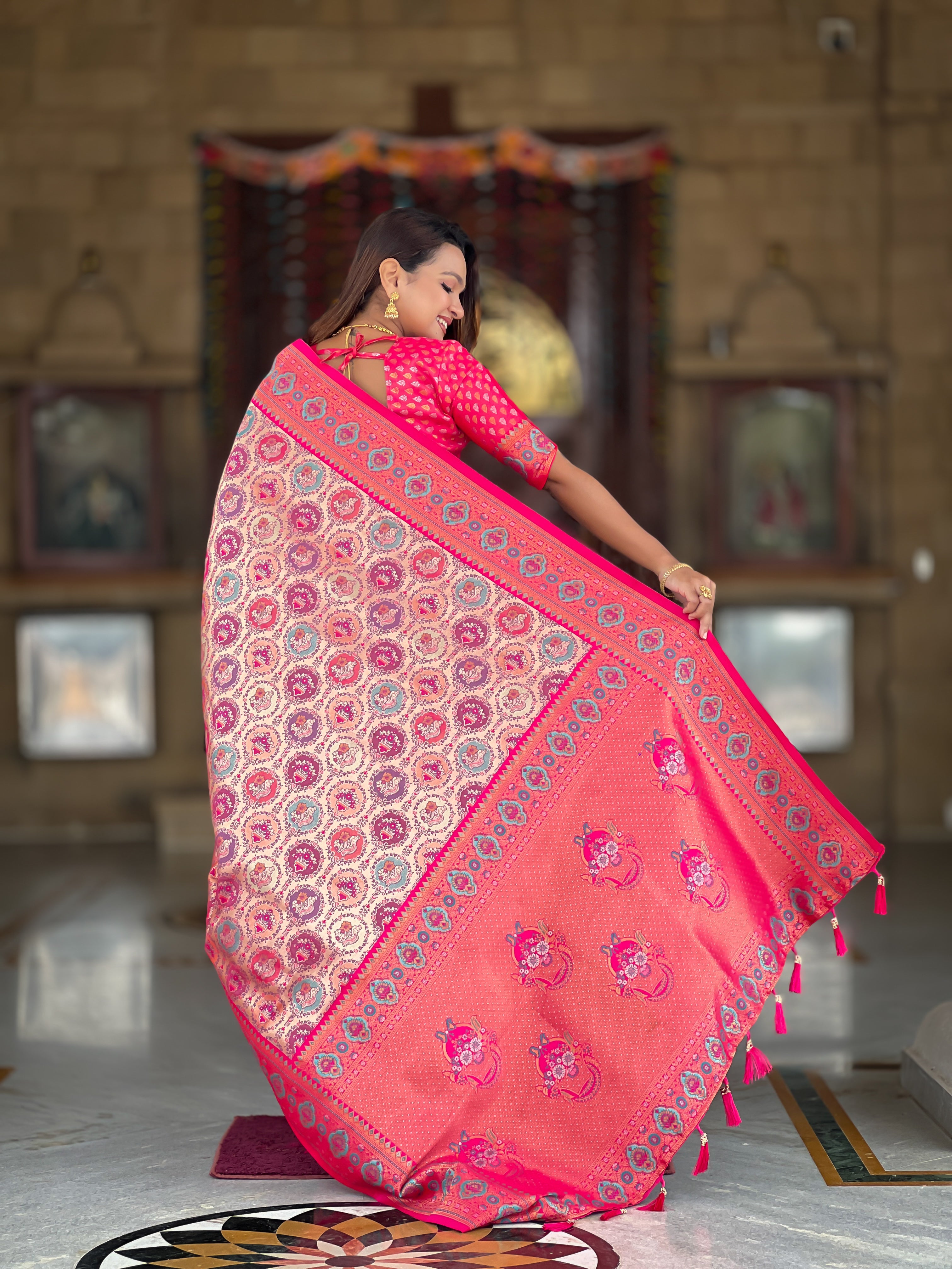 Rani Soft Kanjivaram Paithani Silk Saree