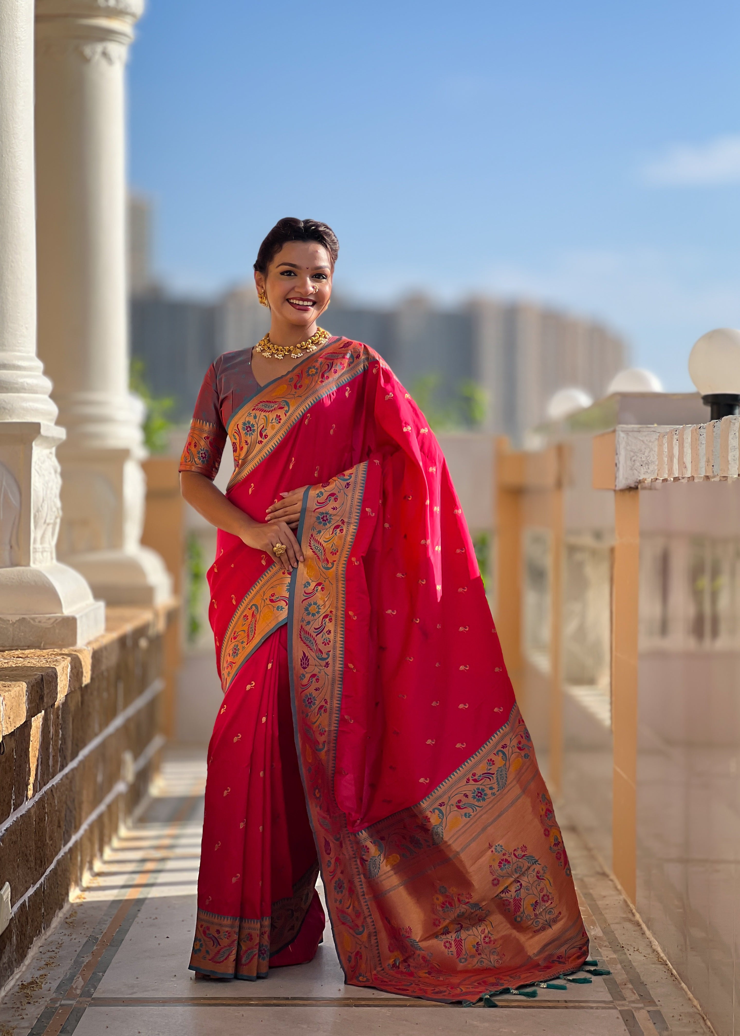 Rani Wedding Wear Soft Paithani Silk Saree
