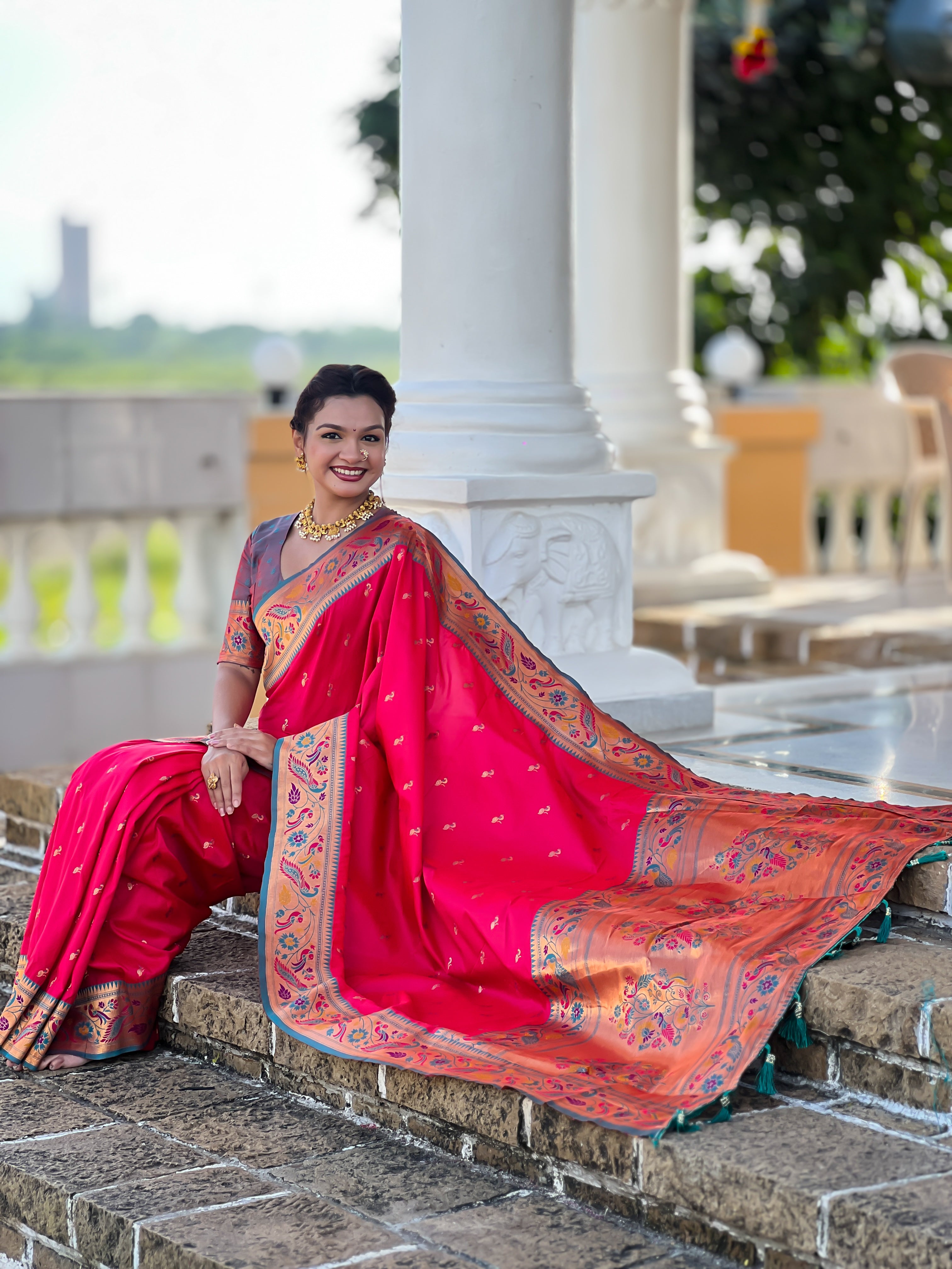 Rani Wedding Wear Soft Paithani Silk Saree