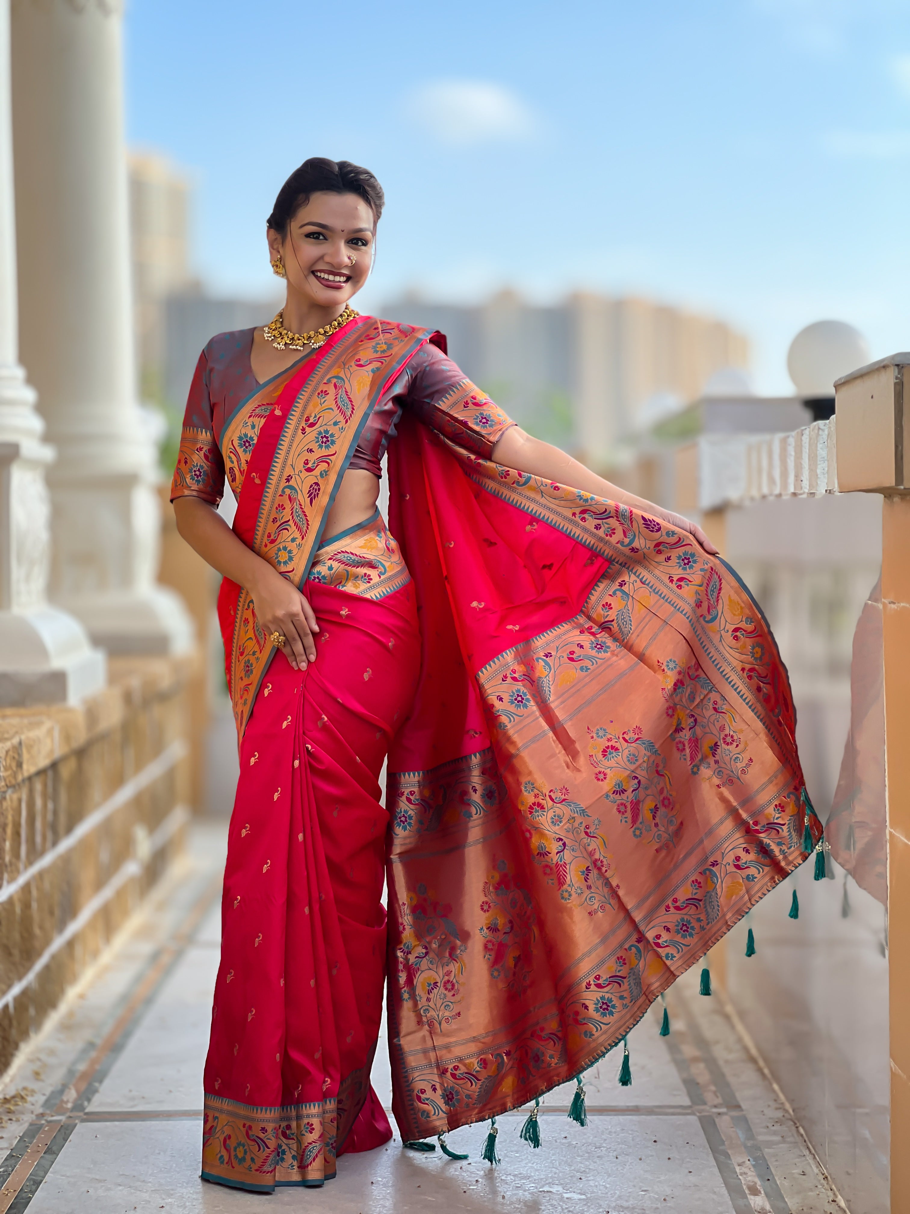 Rani Wedding Wear Soft Paithani Silk Saree