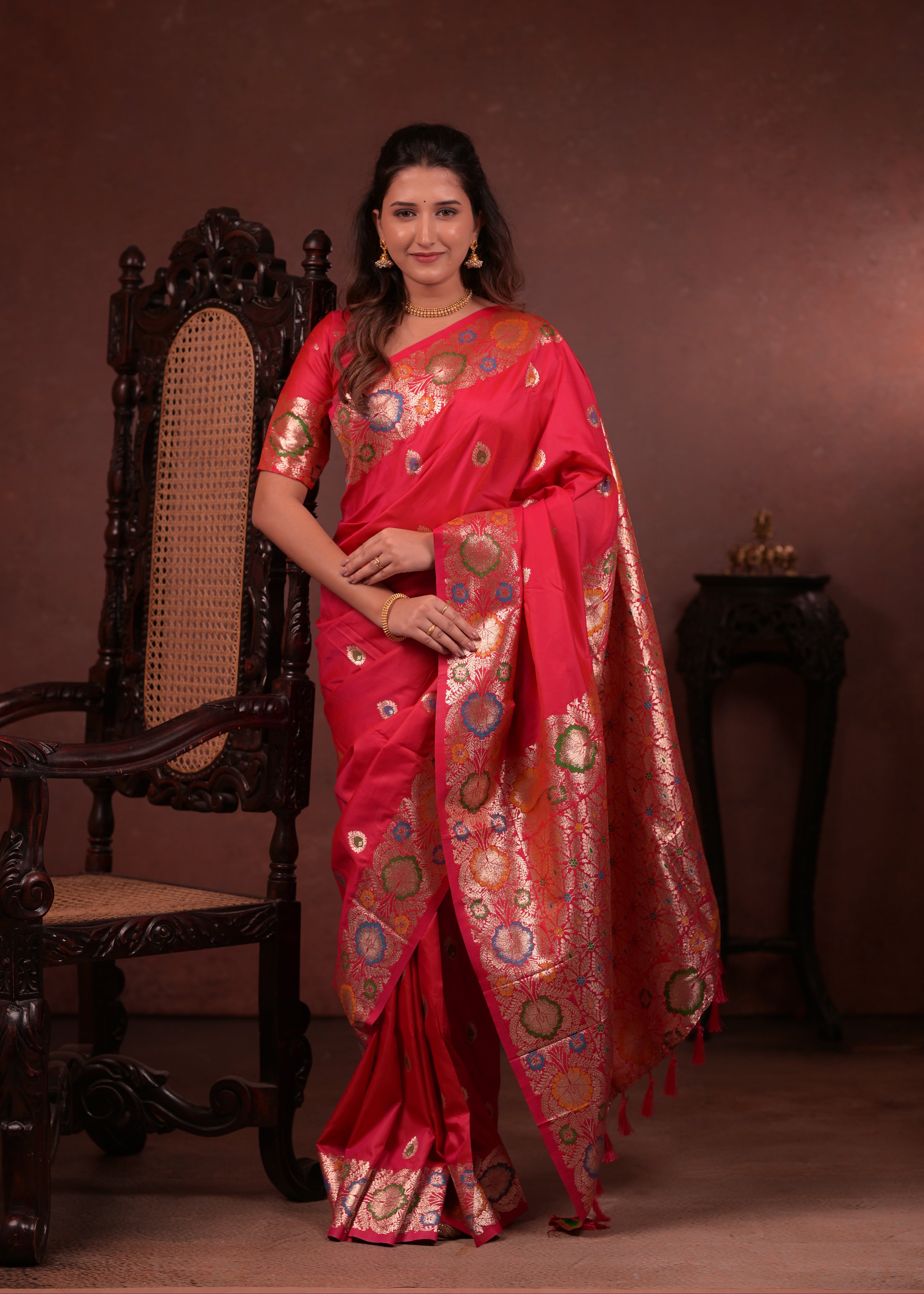 Red Paithani Woven Silk Saree