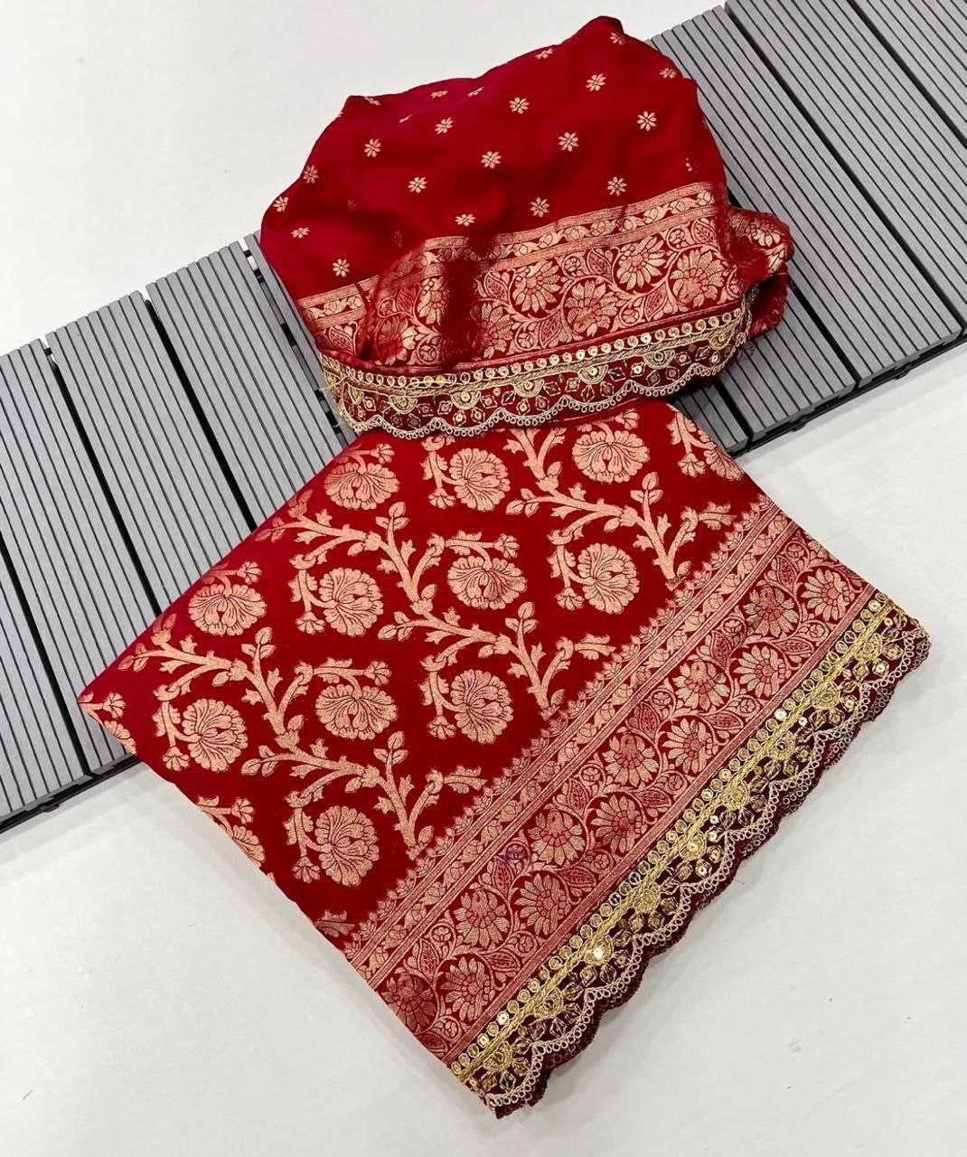 Maroon Traditional Litchi Silk Saree