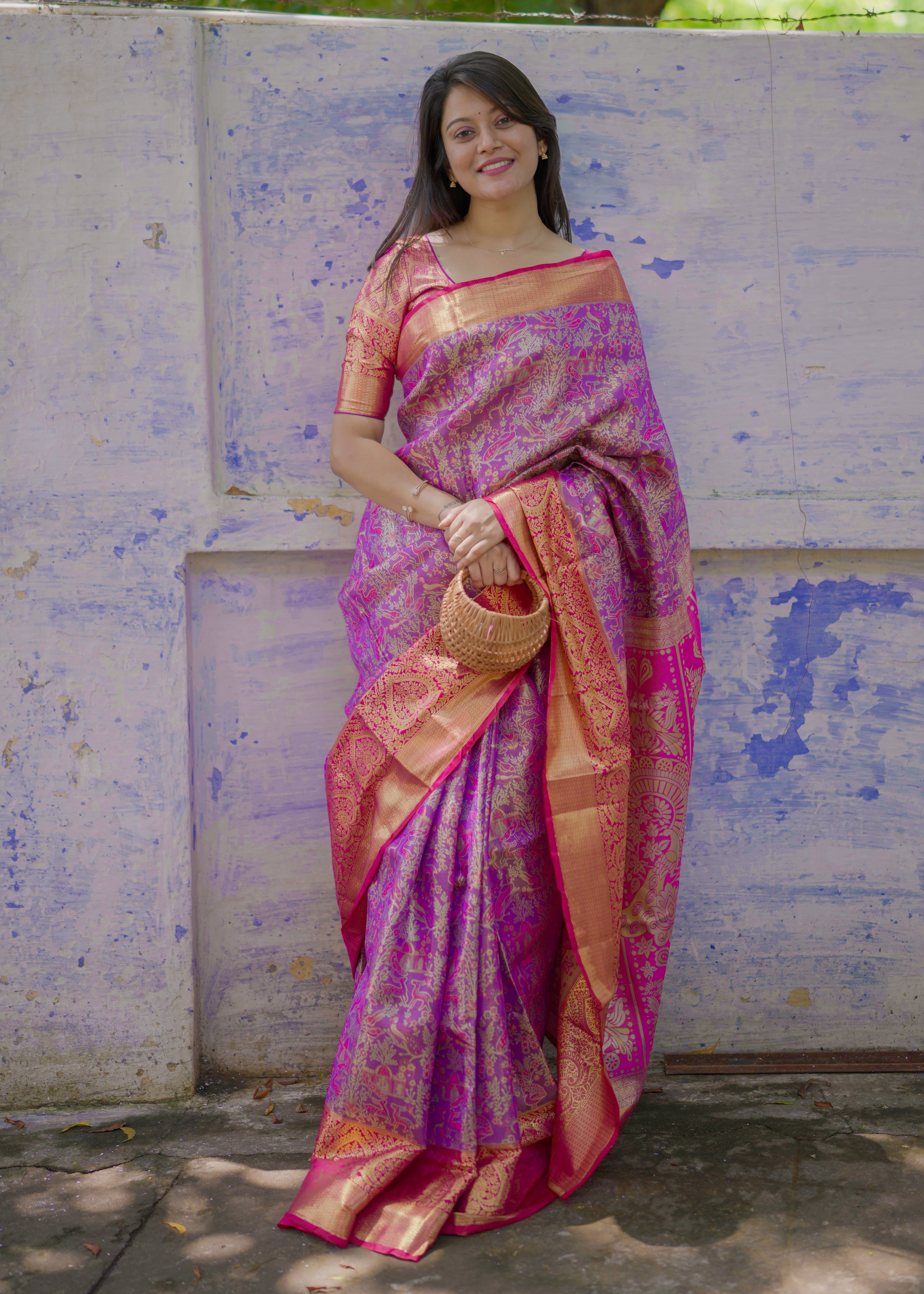 Rich Purple Bridal Kanjivaram Silk Saree