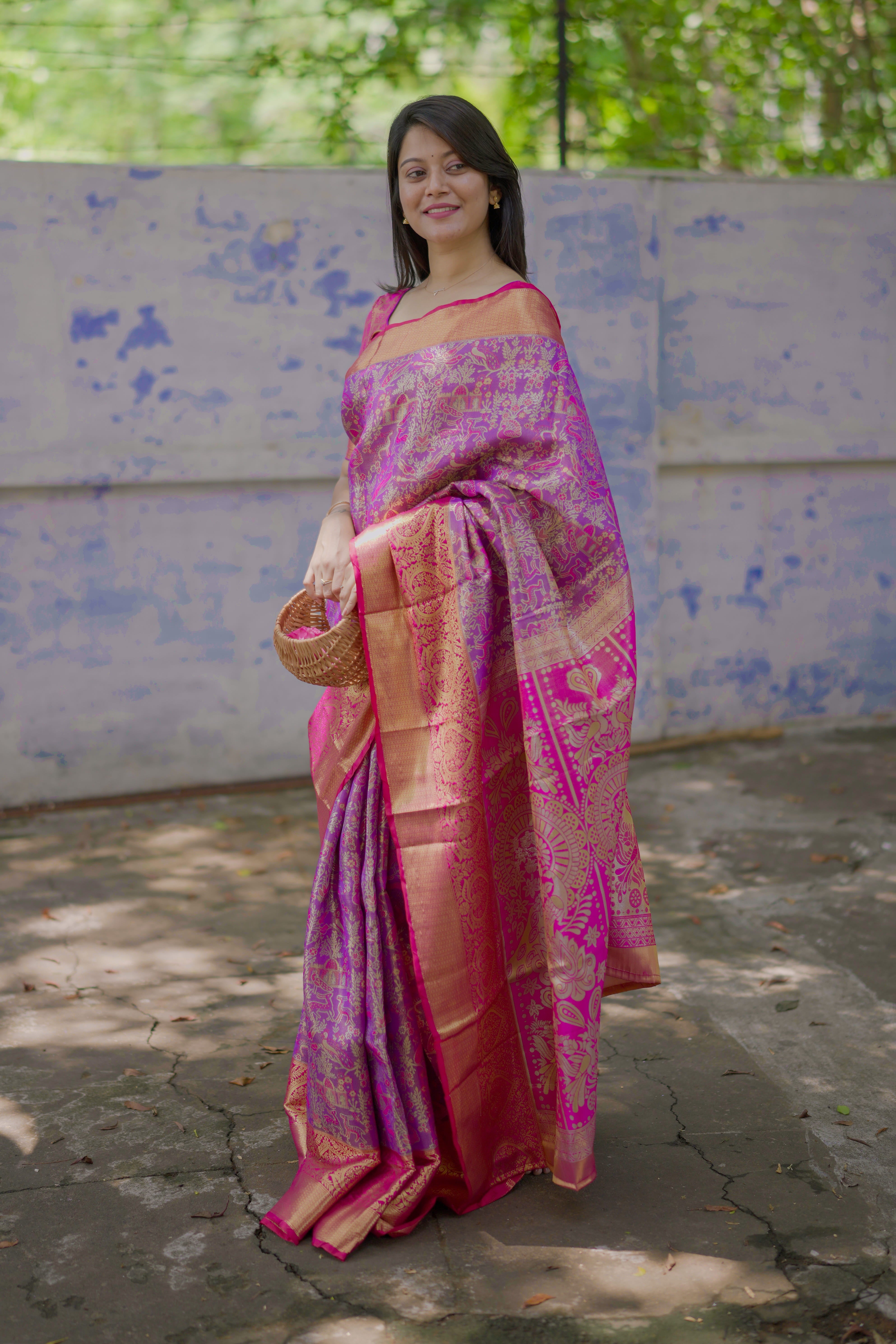 Rich Purple Bridal Kanjivaram Silk Saree