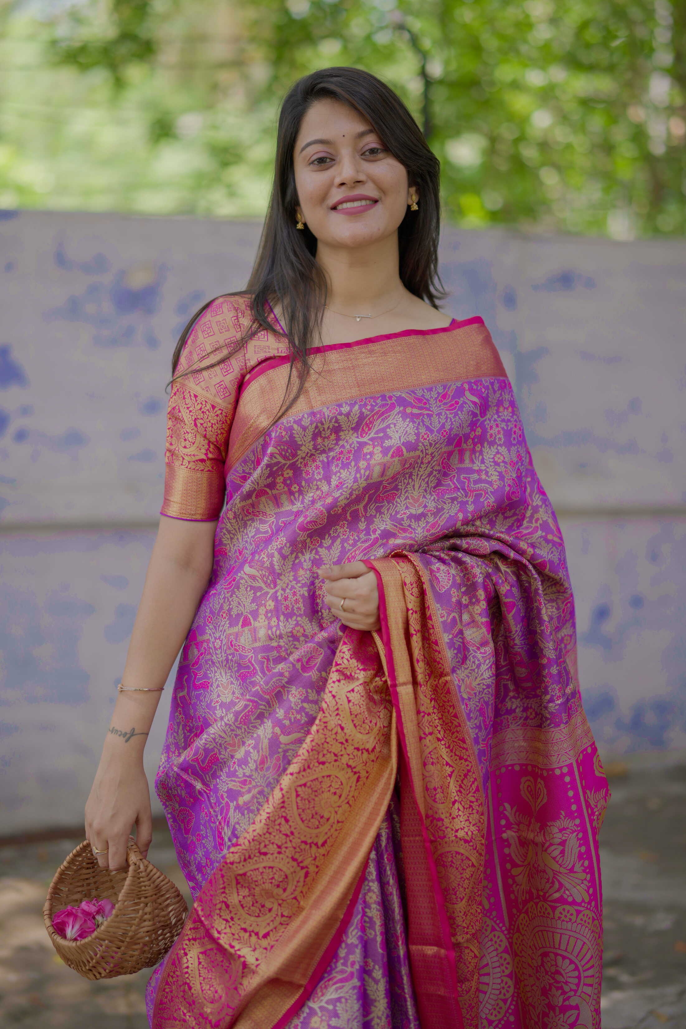 Rich Purple Bridal Kanjivaram Silk Saree