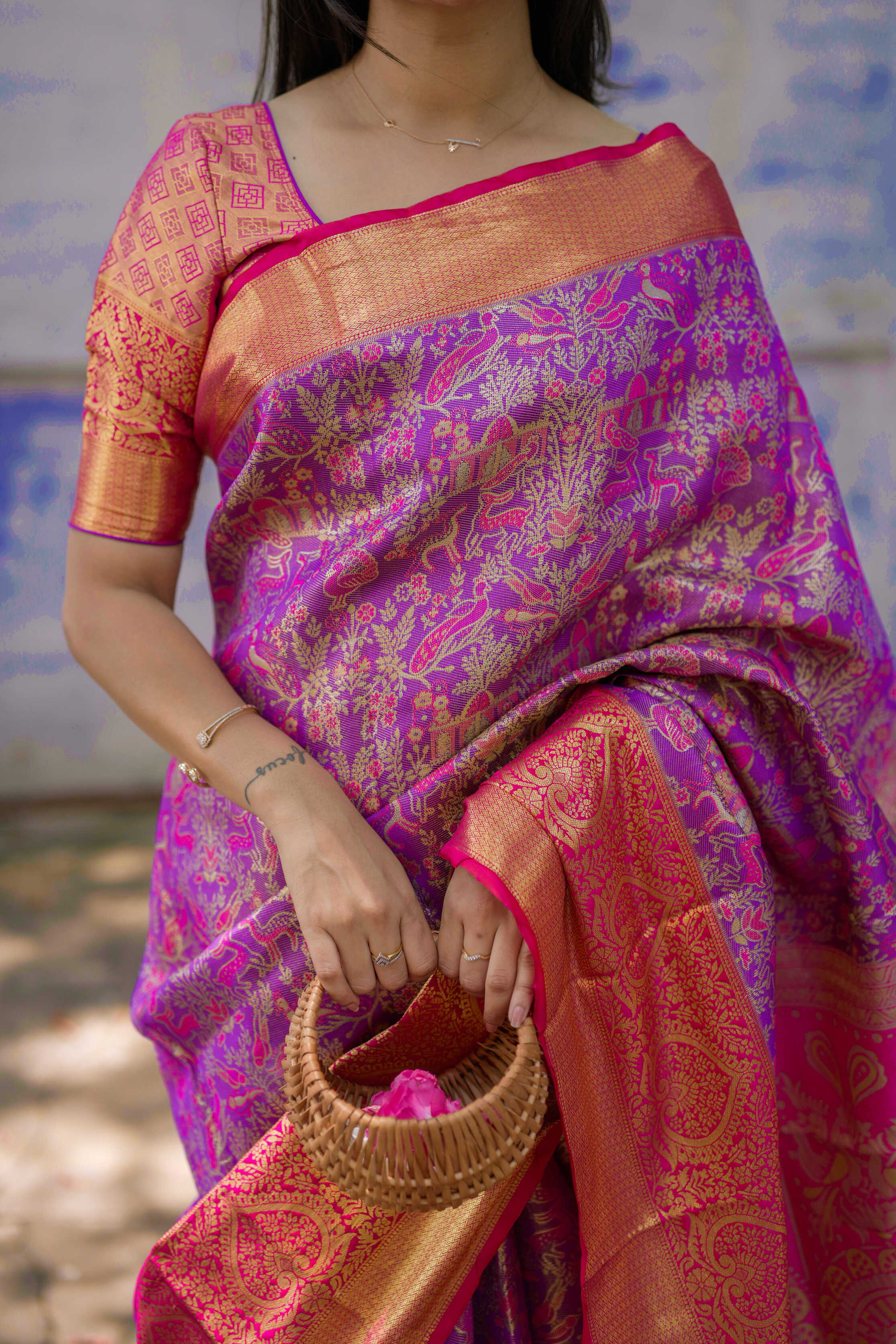 Rich Purple Bridal Kanjivaram Silk Saree
