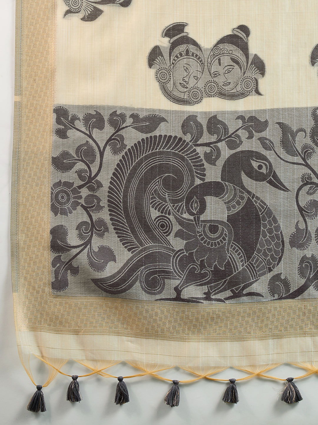Roman Coffee Muga Cotton Saree