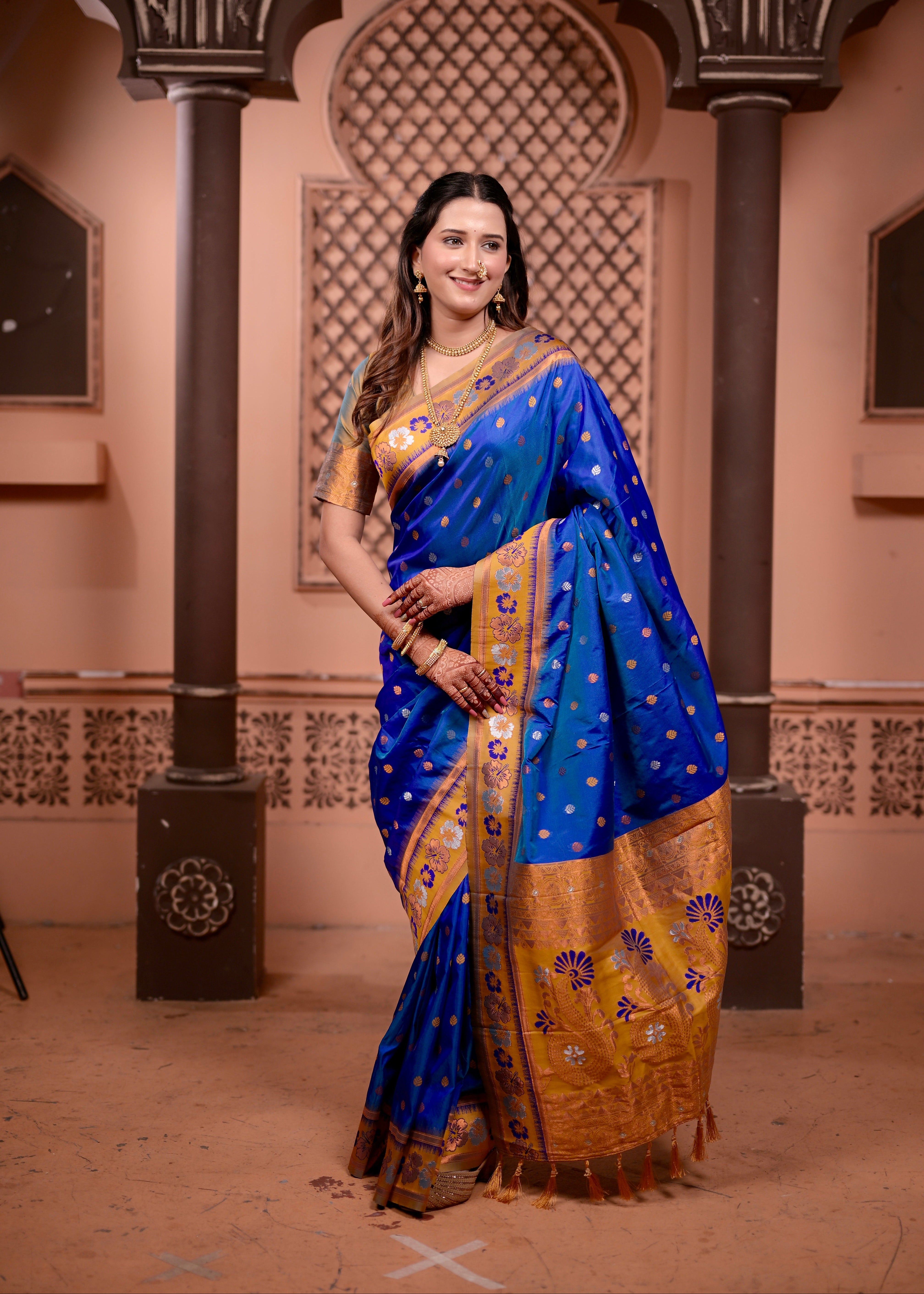 Royal Blue Traditional Soft Silk Saree