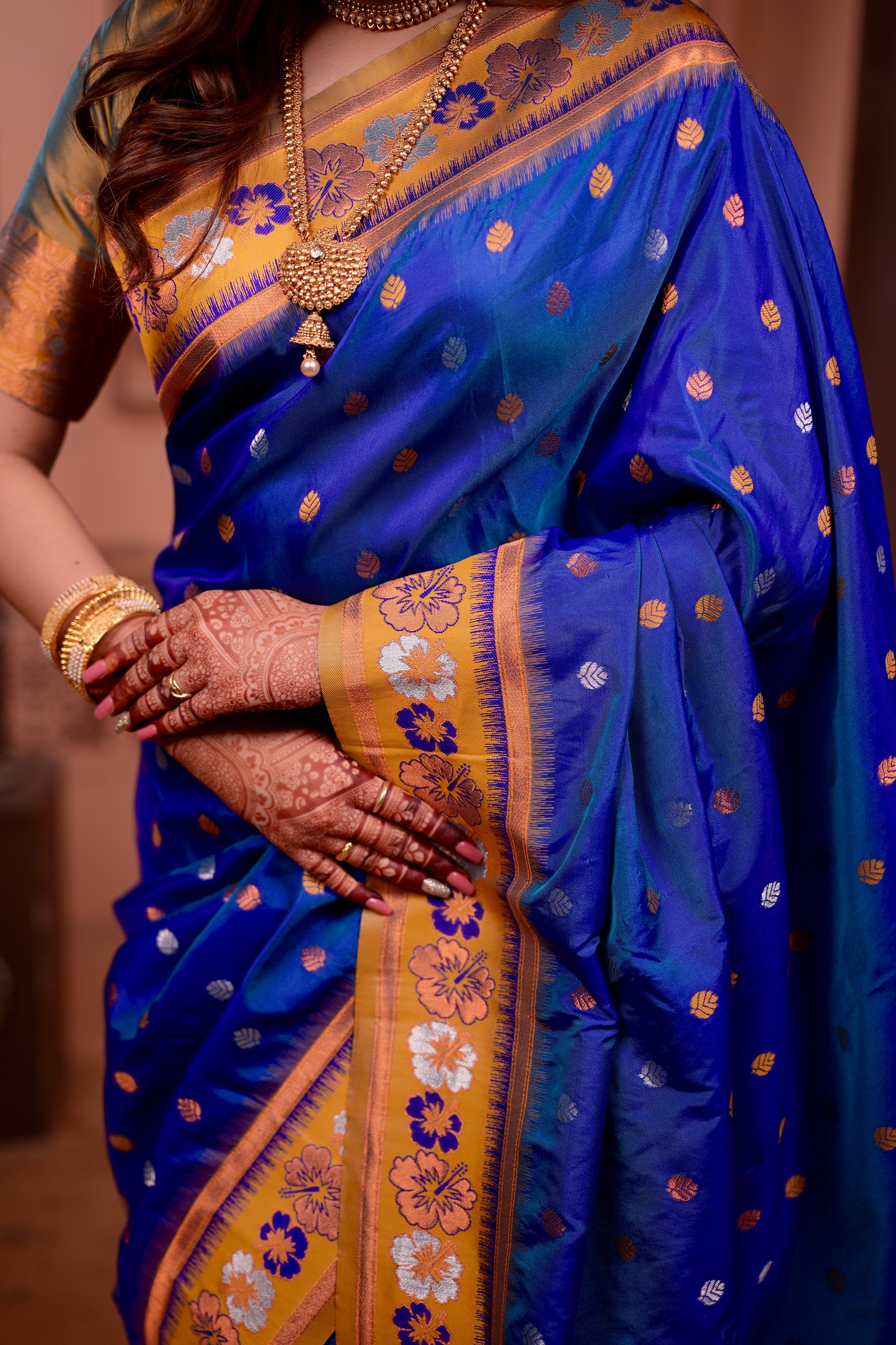 Royal Blue Traditional Soft Silk Saree