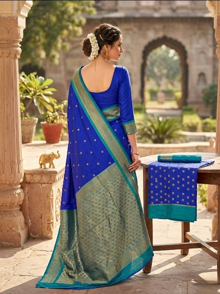 Royal Blue Wedding Wear Kanjivaram Silk Saree