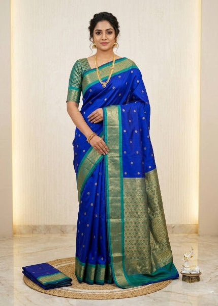 Royal Blue Wedding Wear Kanjivaram Silk Saree