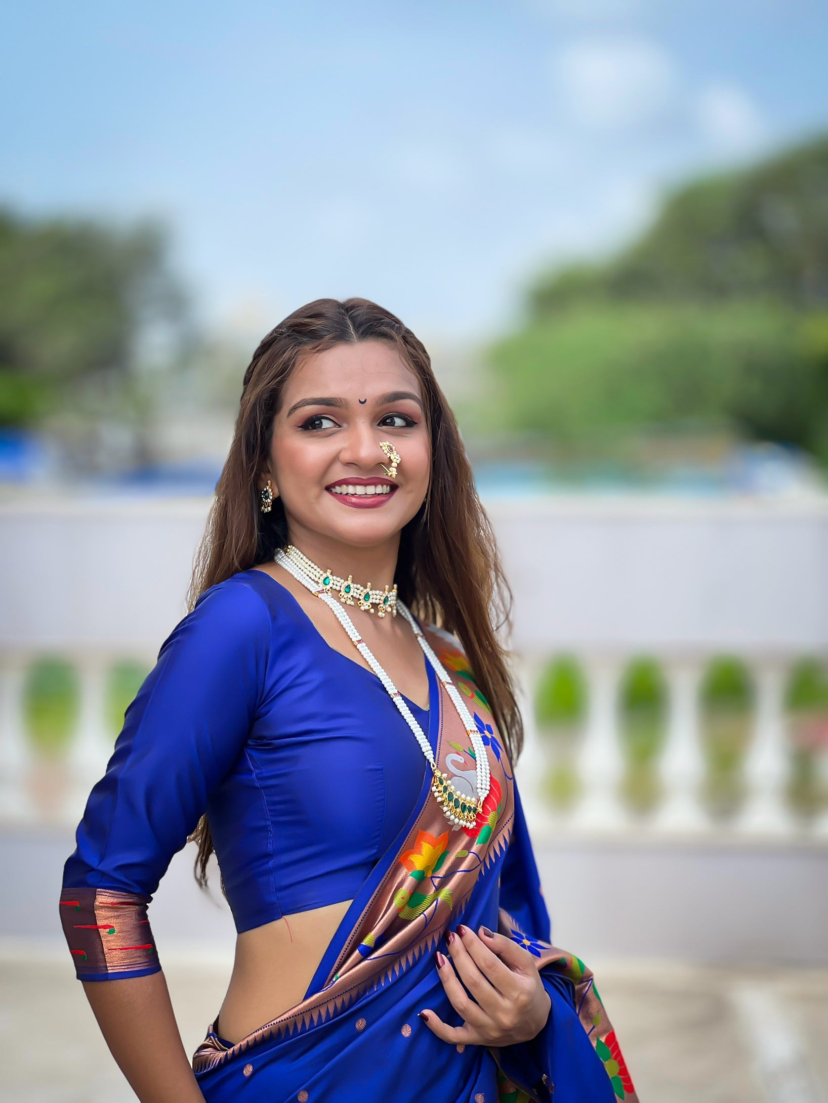 Royal Blue Wedding Wear Soft Paithani Silk Saree
