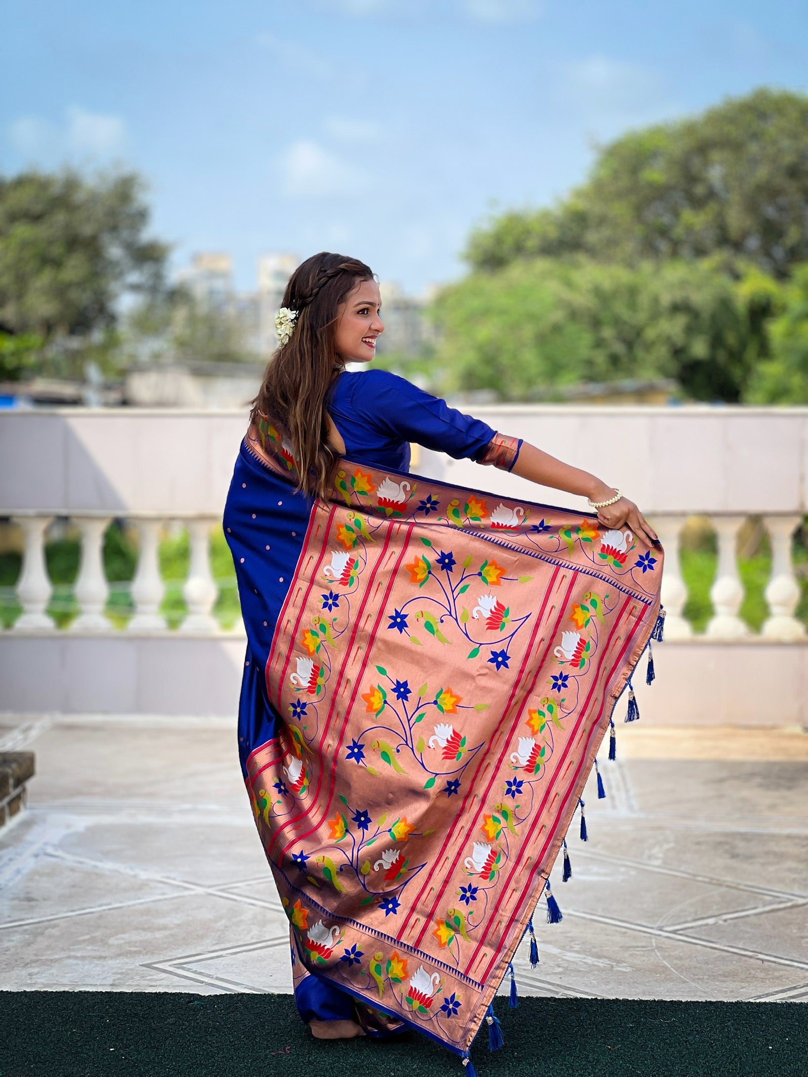 Royal Blue Wedding Wear Soft Paithani Silk Saree