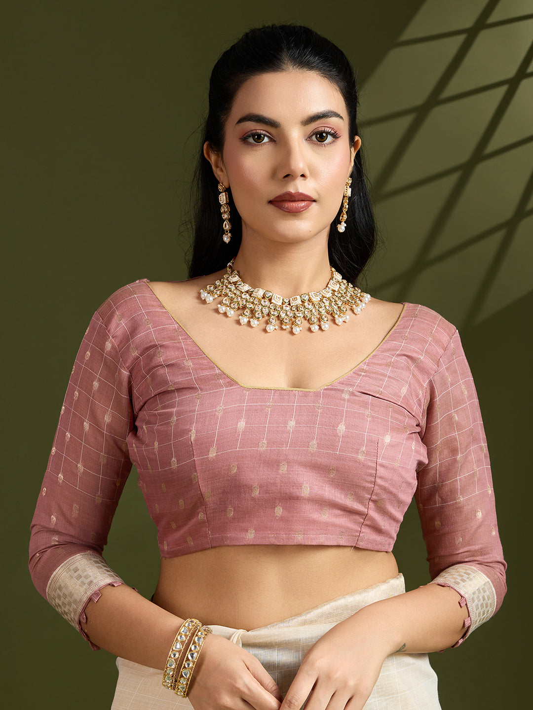 Ruby Pink Muga Cotton Saree