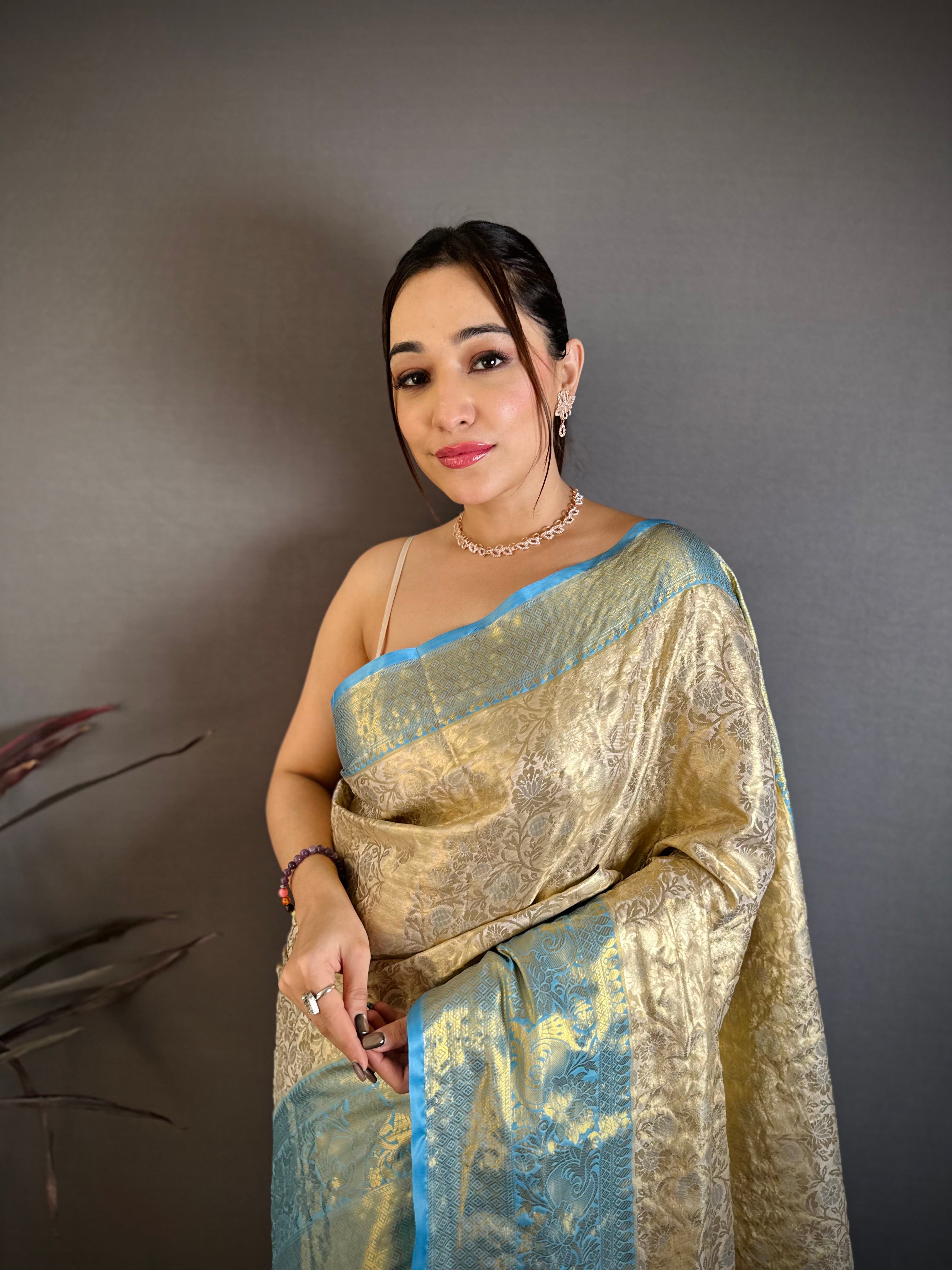 Sky Blue Wedding Wear Kanchipuram Silk Saree