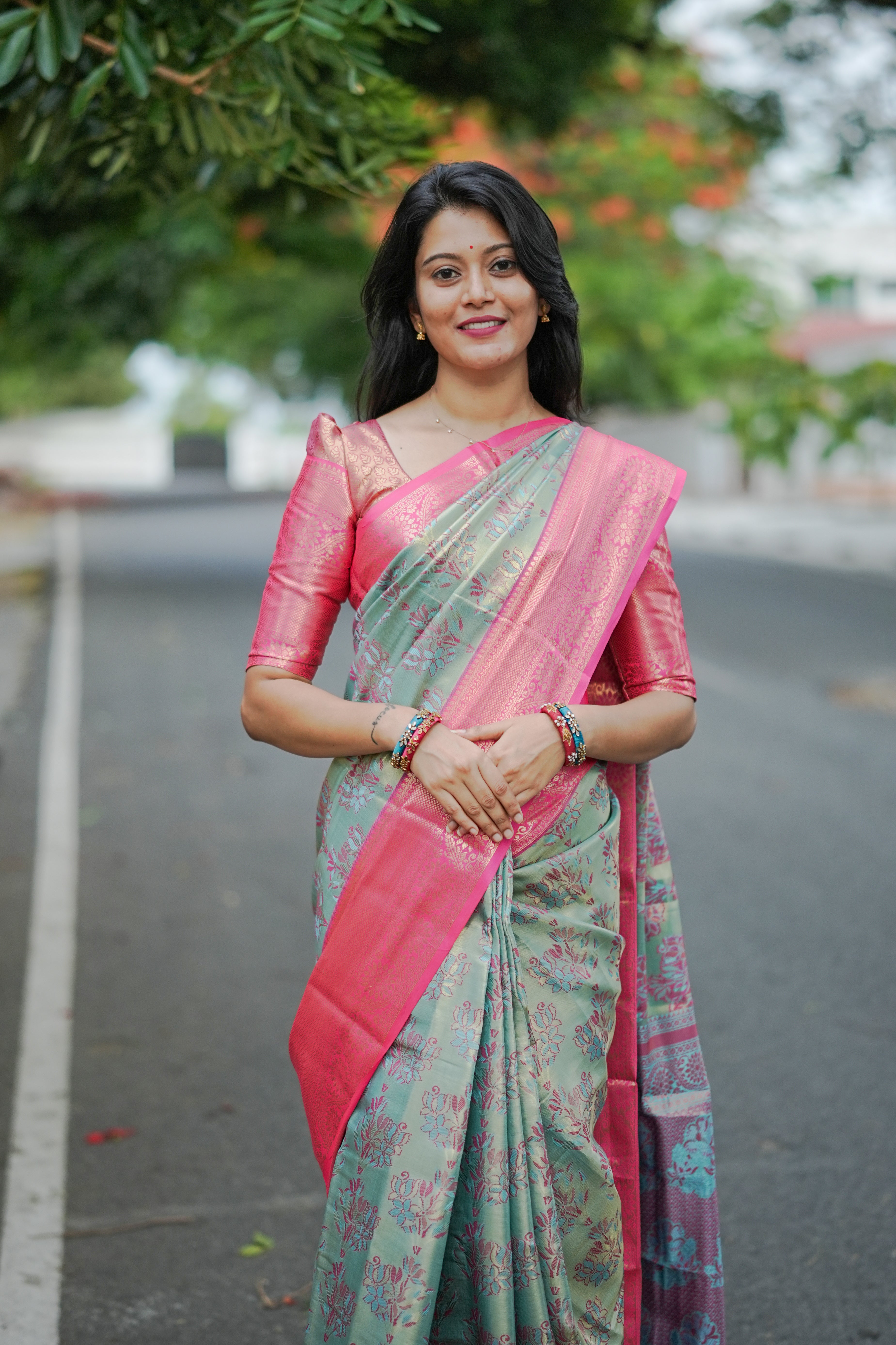 Sky Kanjivaram Semi Silk Saree