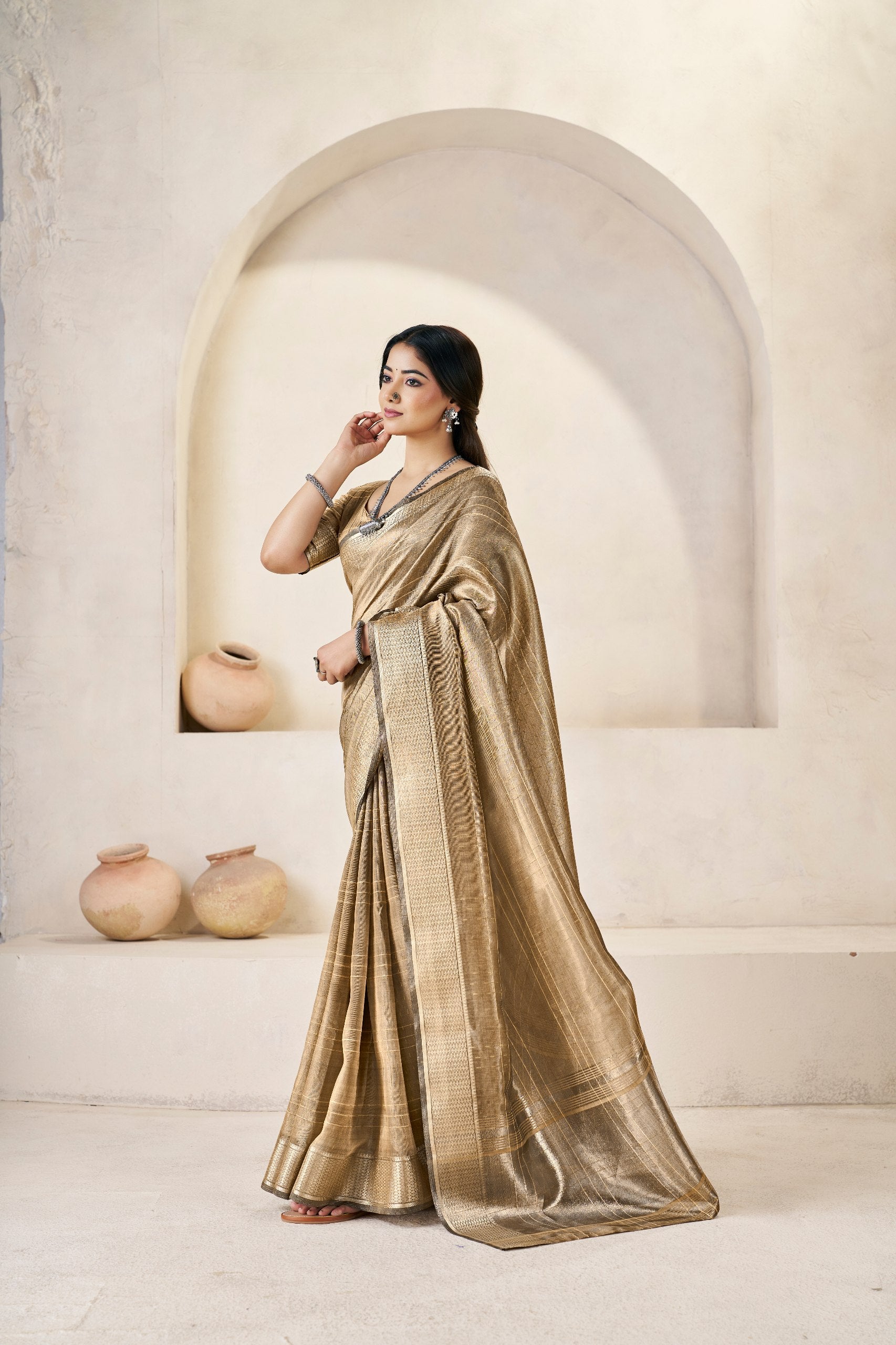 Soft Linen Cotton Silk Saree