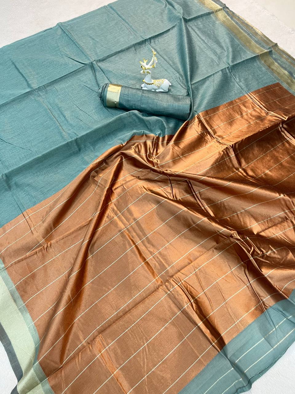 Traditional Linen Slab Saree