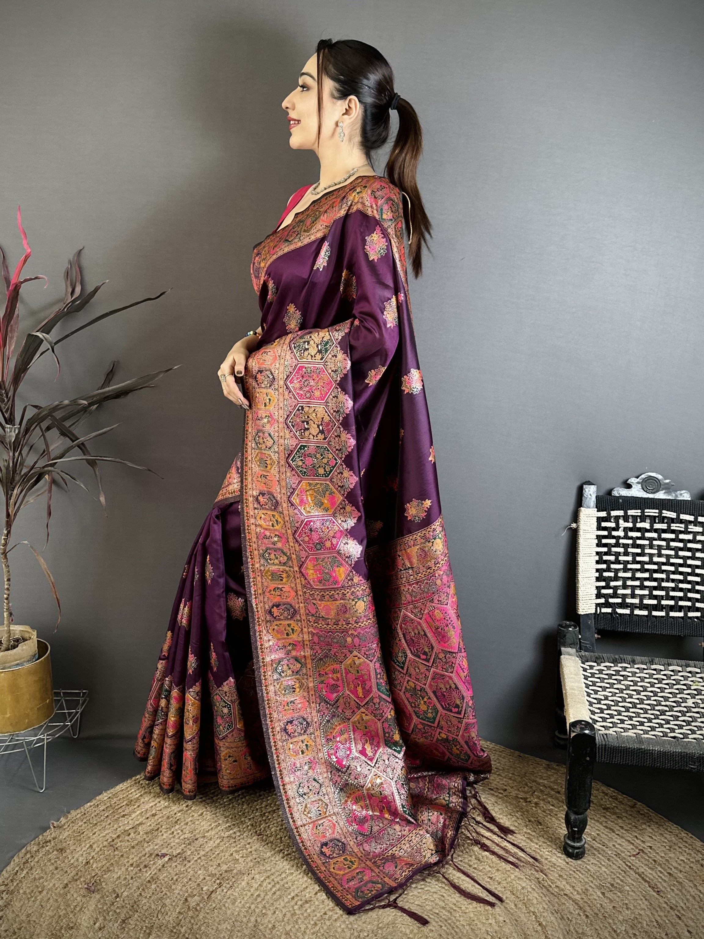Traditional Pashmina Kashmiri Saree