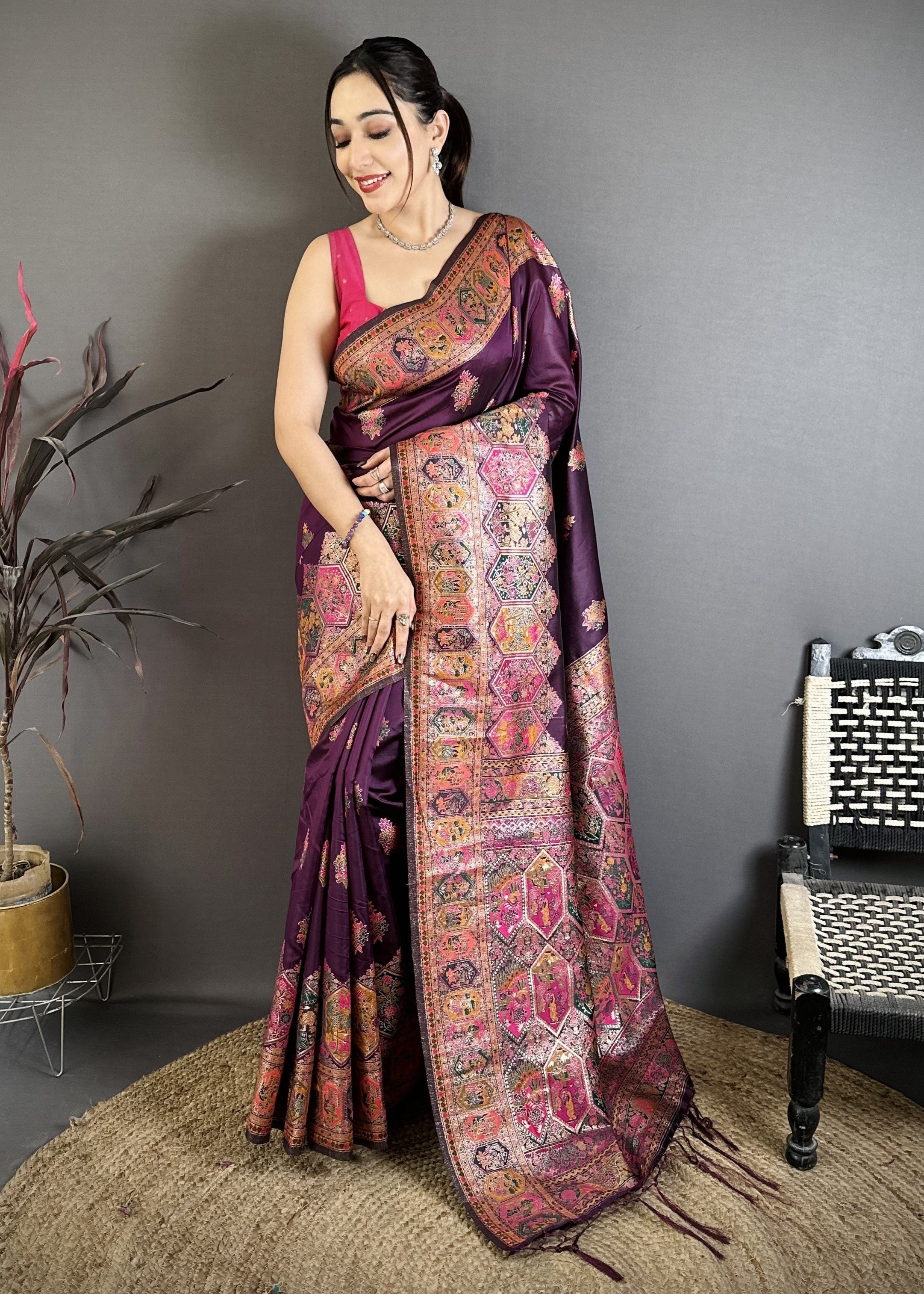 Traditional Pashmina Kashmiri Saree