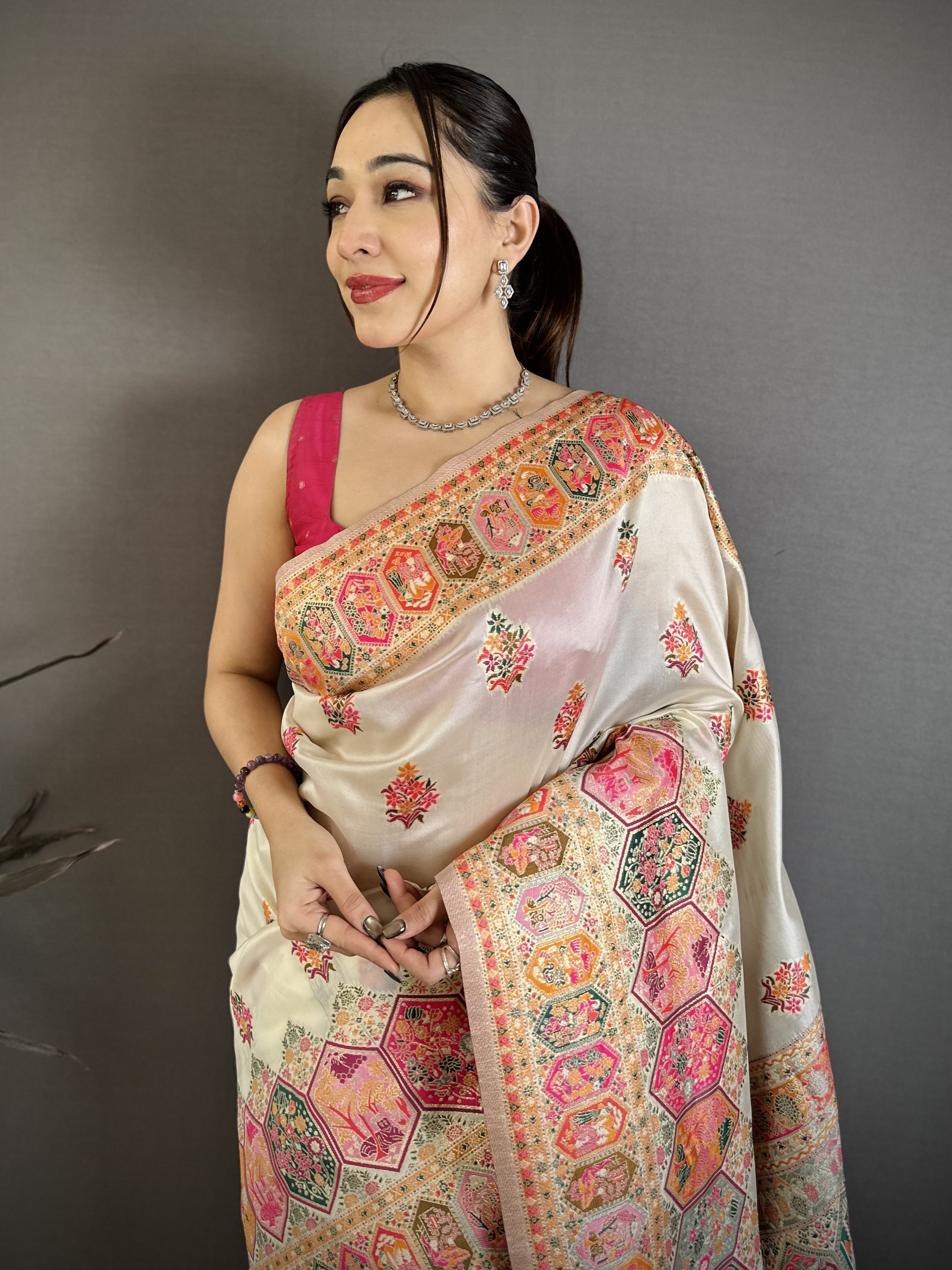 Traditional Pashmina Kashmiri Saree