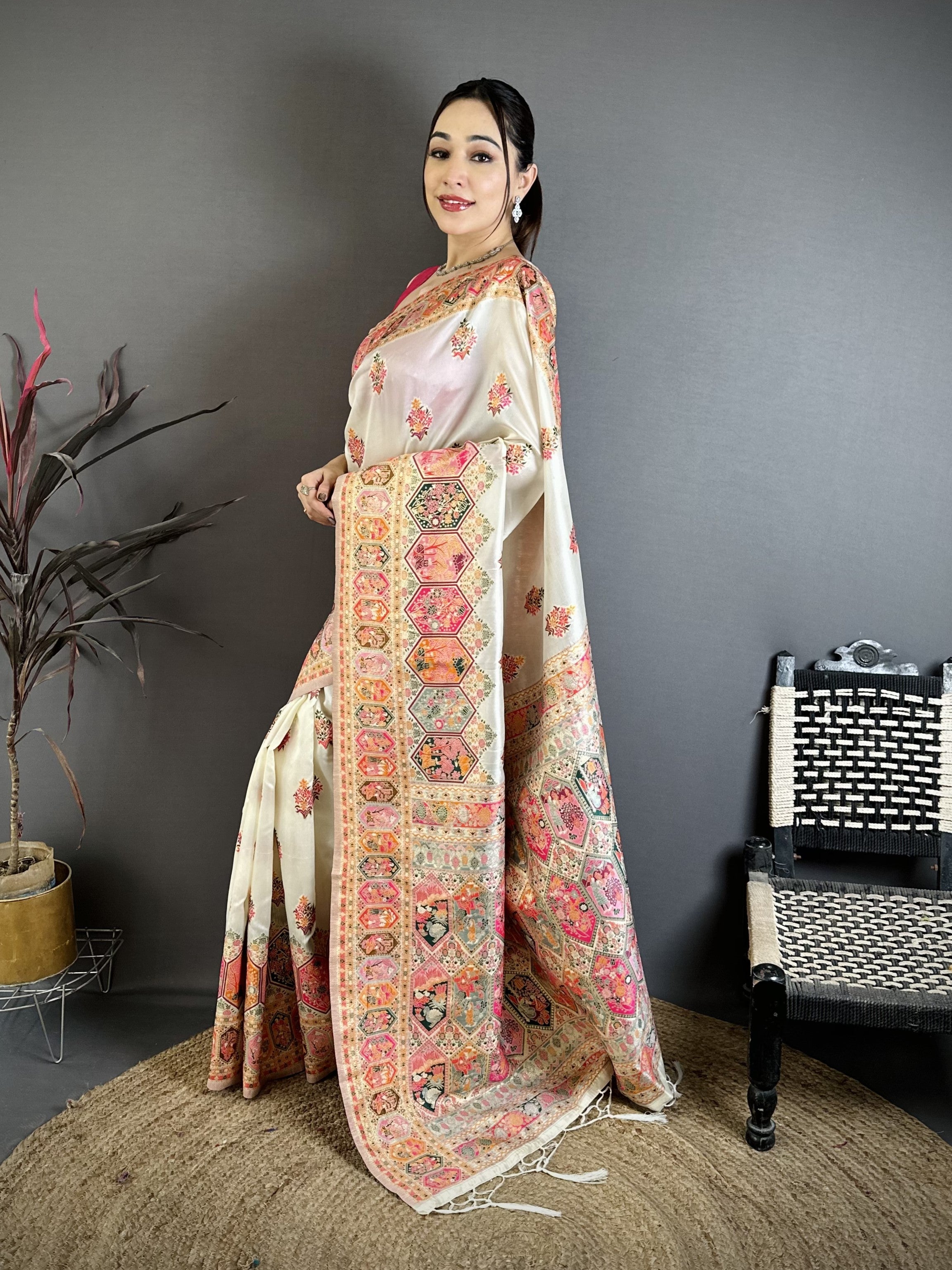 Traditional Pashmina Kashmiri Saree