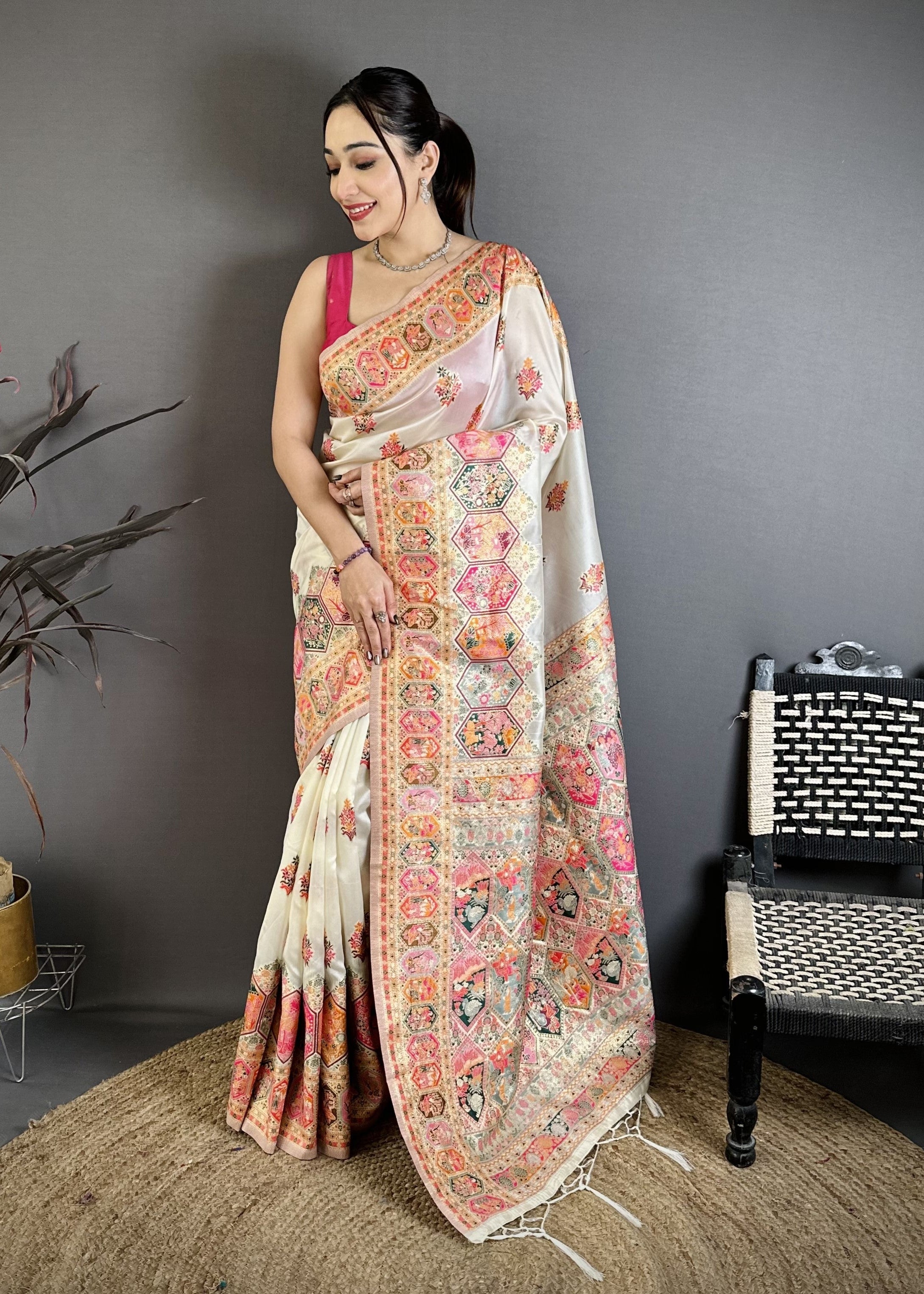 Traditional Pashmina Kashmiri Saree