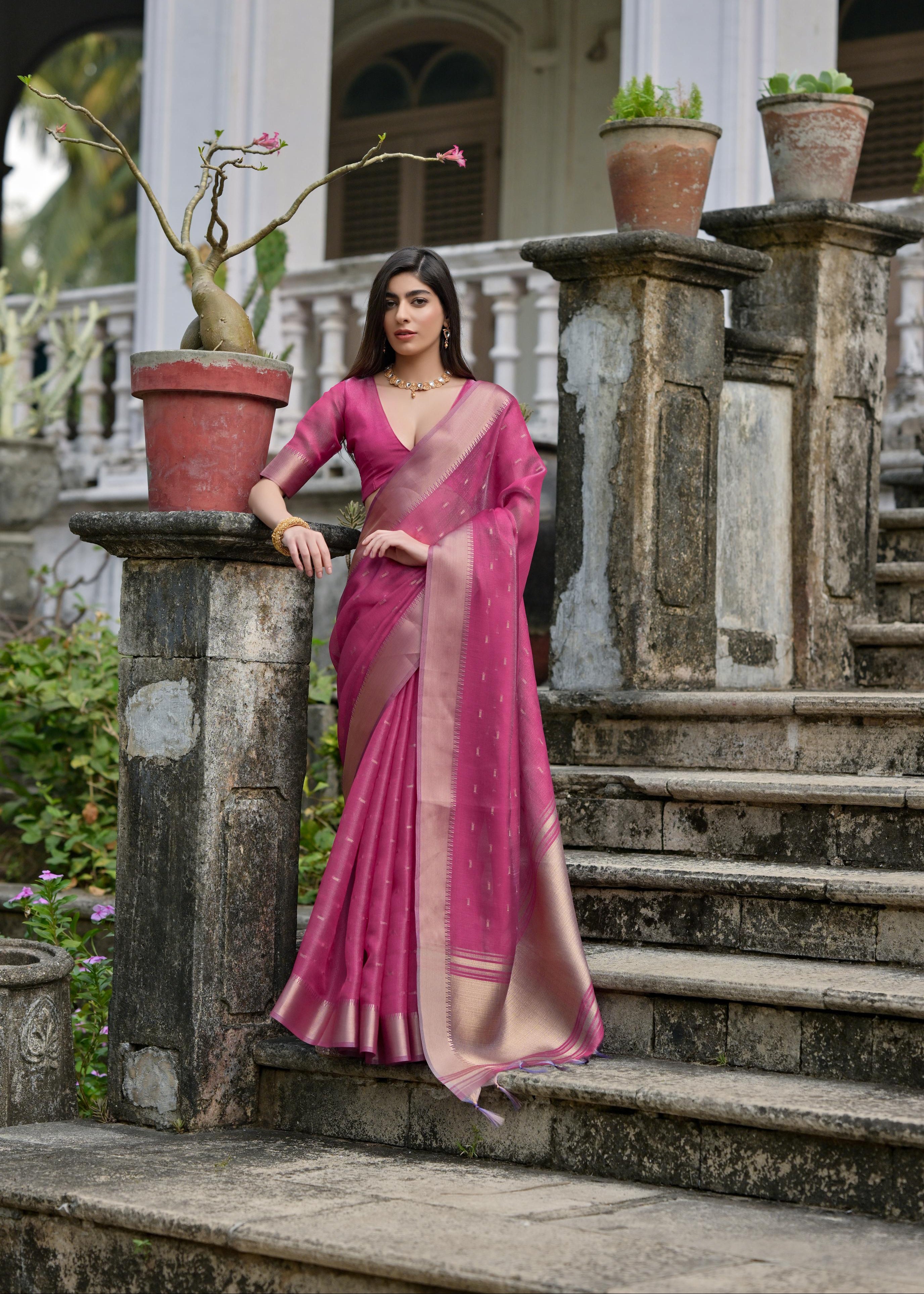 Tulip Pink Soft Kalyani Silk Saree